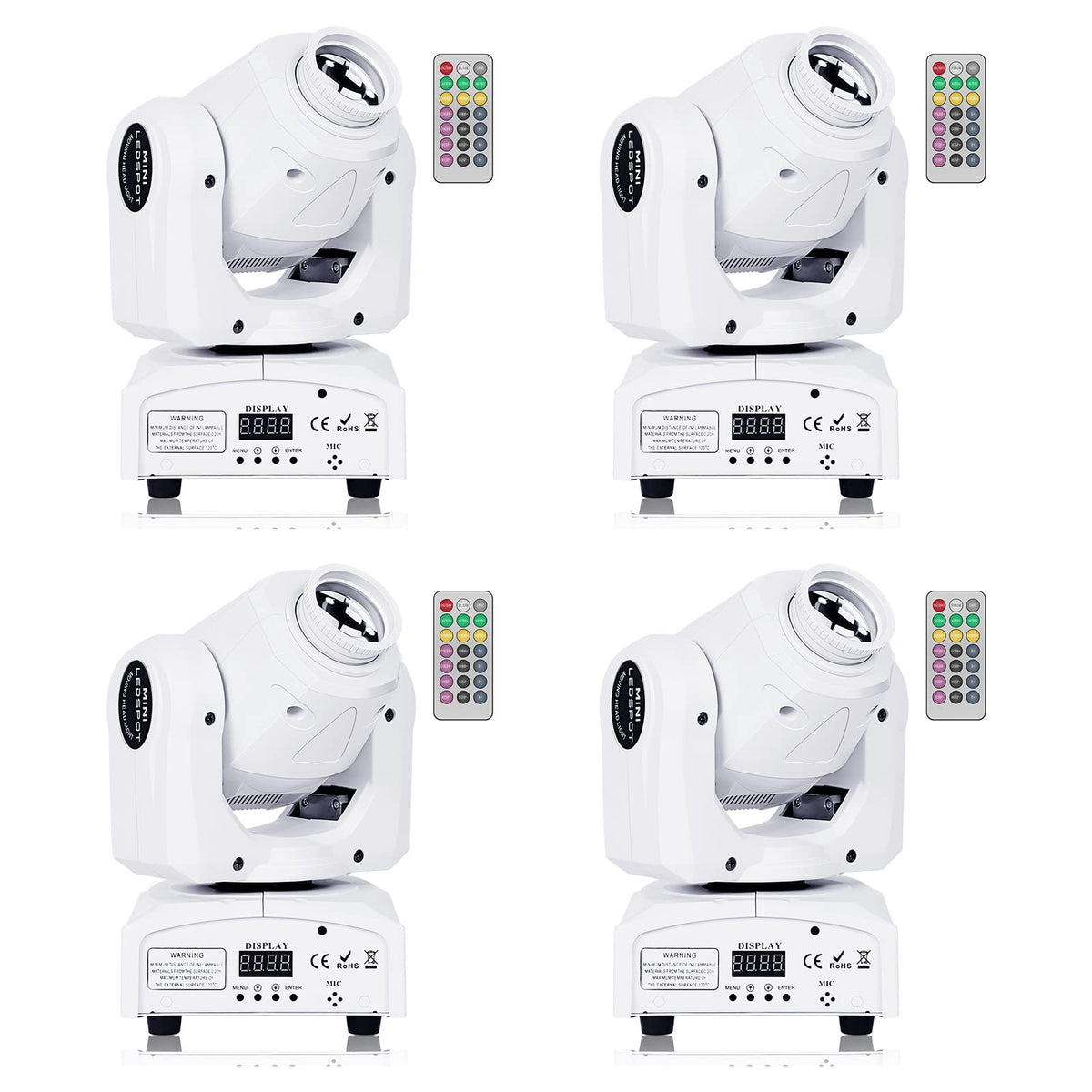 4Pcs Moving Head Lights, Uking White 4Pcs Dj Moving Led Lights 60W Rgbw Stage Light With Remote 8 Gobo 8 Pattern Spotlight By D