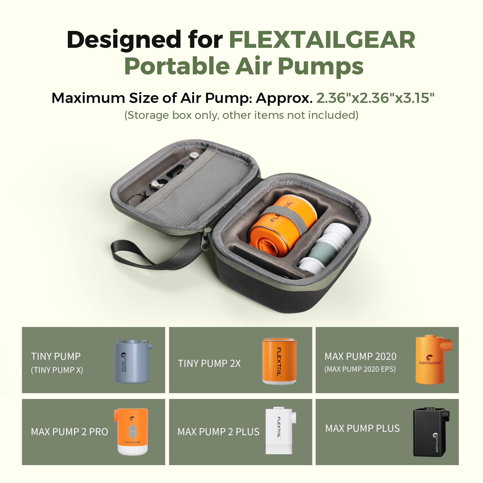 Flextailgear Compact Travel Case Protective Organizer Mini Storage Box For Tiny Pump, Tiny Pump 2X, Mp2020&Eps, Max Pump 2 Pro&P
