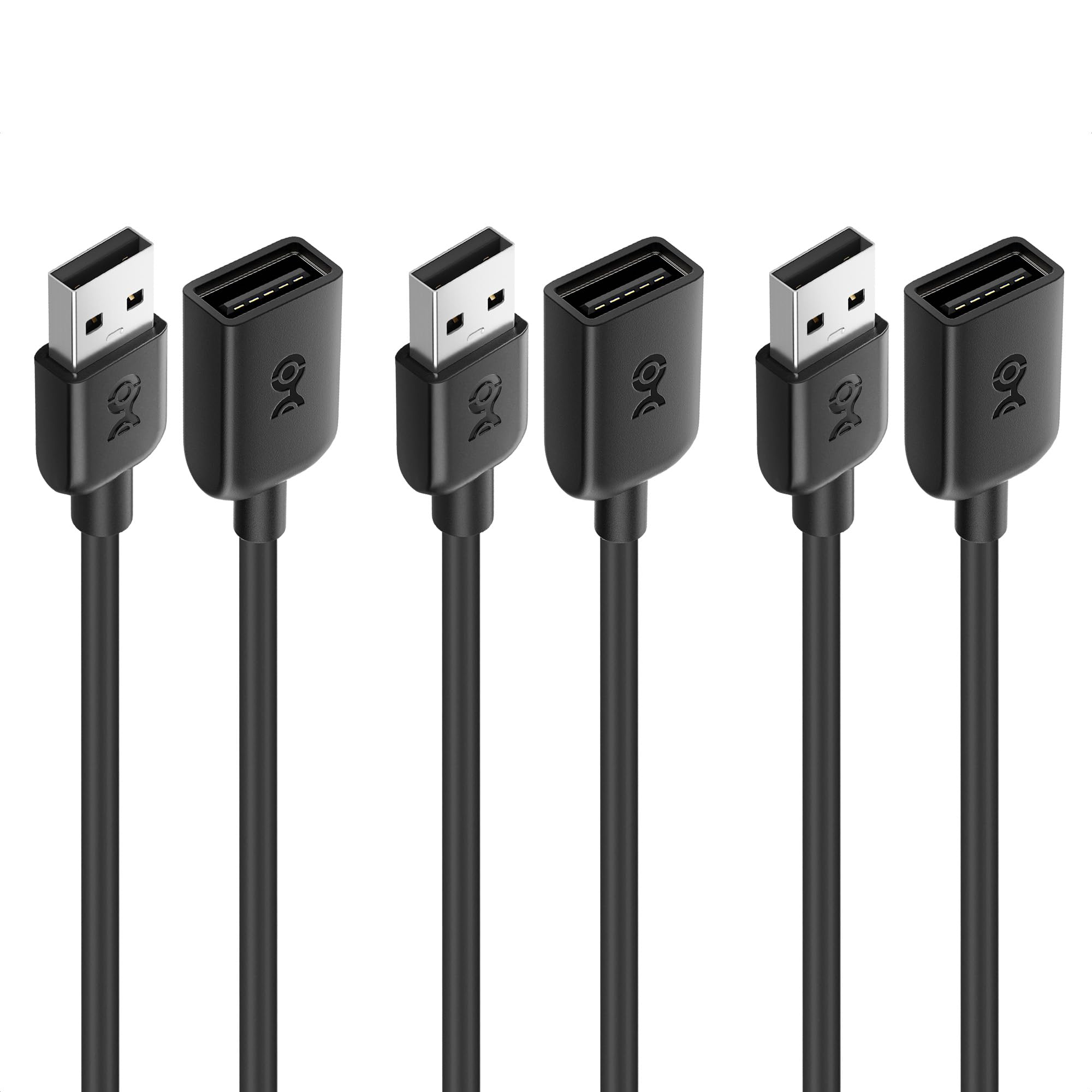 Cable Matters 3 Pack Short USB Extension Cable   3ft, Male to Female USB Extender Cable, USB2.0 Extension Cord, 480Mbps, Black