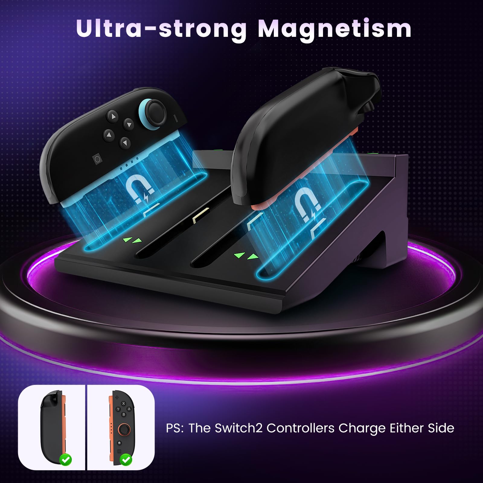 Switch Controller Charger For Nintendo Switch 2 & 1 & Oled, 8 In 1 Fast Joycon Charging Dock, Joycon Charger Station With Ultra-