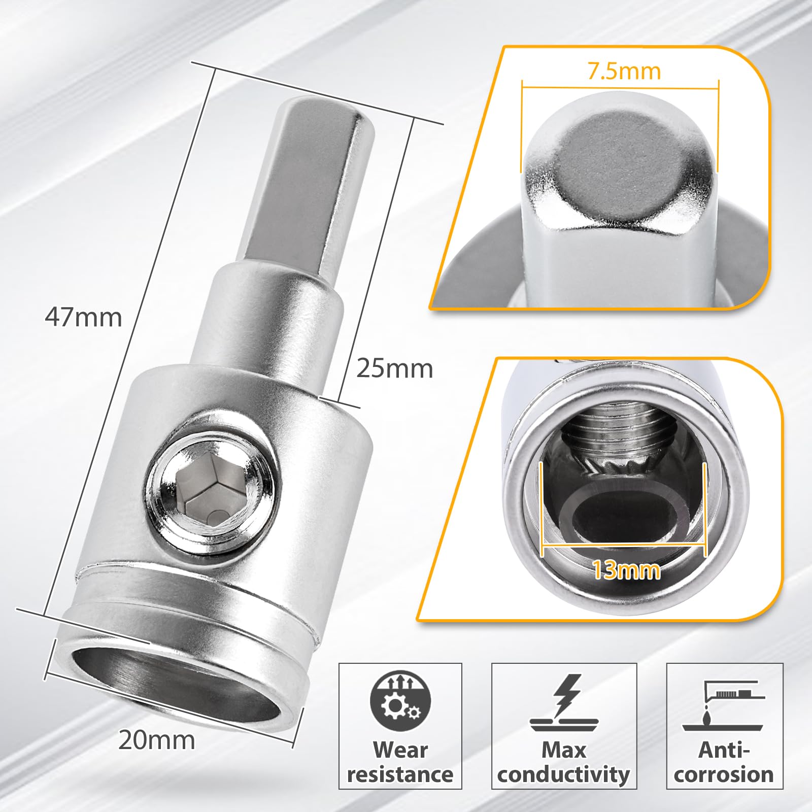 Tottist Amp Input Reducer 0 Gauge To 4 Gauge (2Pcs) Car Stereo Audio Awg Pin Power Ground Wire Reducer 2Pcs