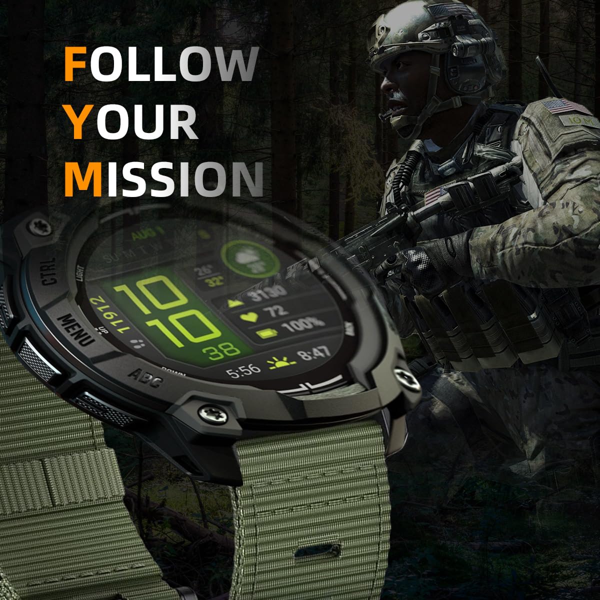 Compatible For Garmin Instinct Watch Band 45Mm 50Mm Men Women,22Mm 26Mm Pro Tactical Camouflage Rugged Nylon Bands For Instinct