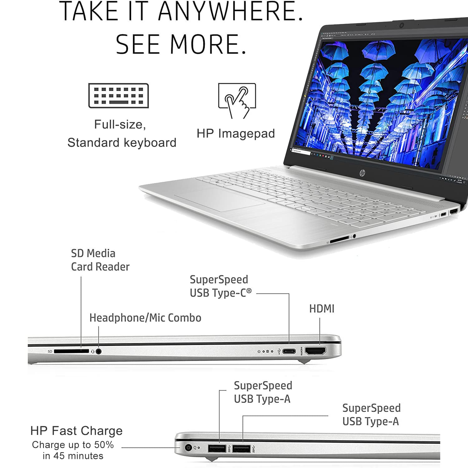 Hp 15.6'' Laptop With Touchscreen, Intel Core I5 1155G7 Processor, Intel Iris Xe Graphics, 15.6'' Hd Touchscreen Display, Hdmi,