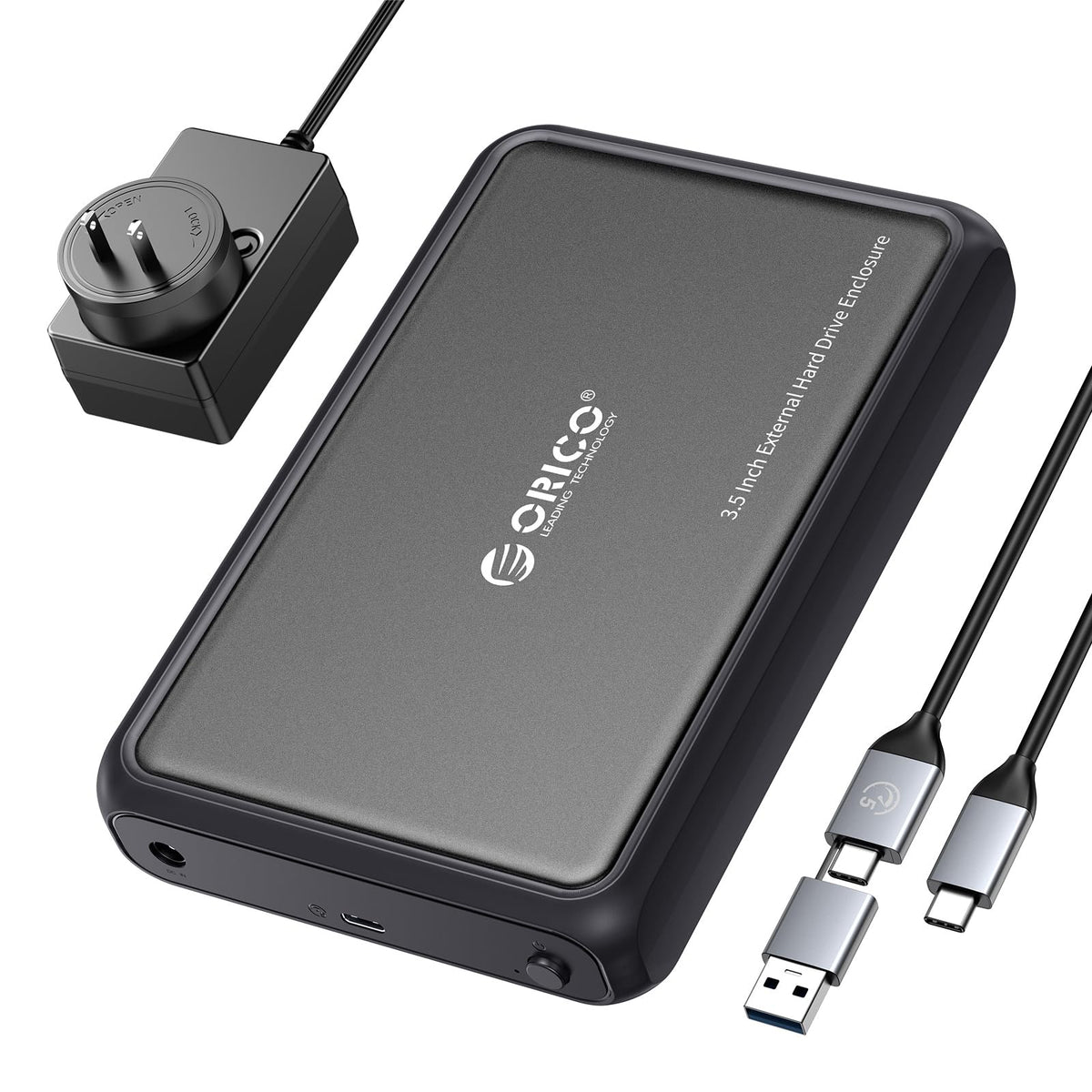 Orico 3.5 Hard Drive Enclosure Sata To Usb C Compatible For 3.5'' 2.5'' Seagate Samsung Wd Crucial Sandisk Hdd Ssd, Abs+Metal Sh
