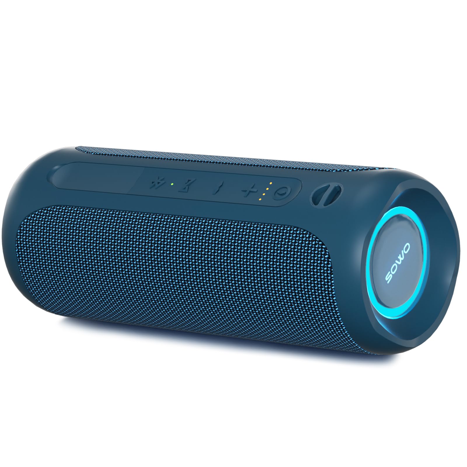 Portable Bluetooth Speaker, Ipx7 Waterproof Wireless Bluetooth Speaker, Bassboom Technology, 25W Loud Stereo Sound, Led Light Wi