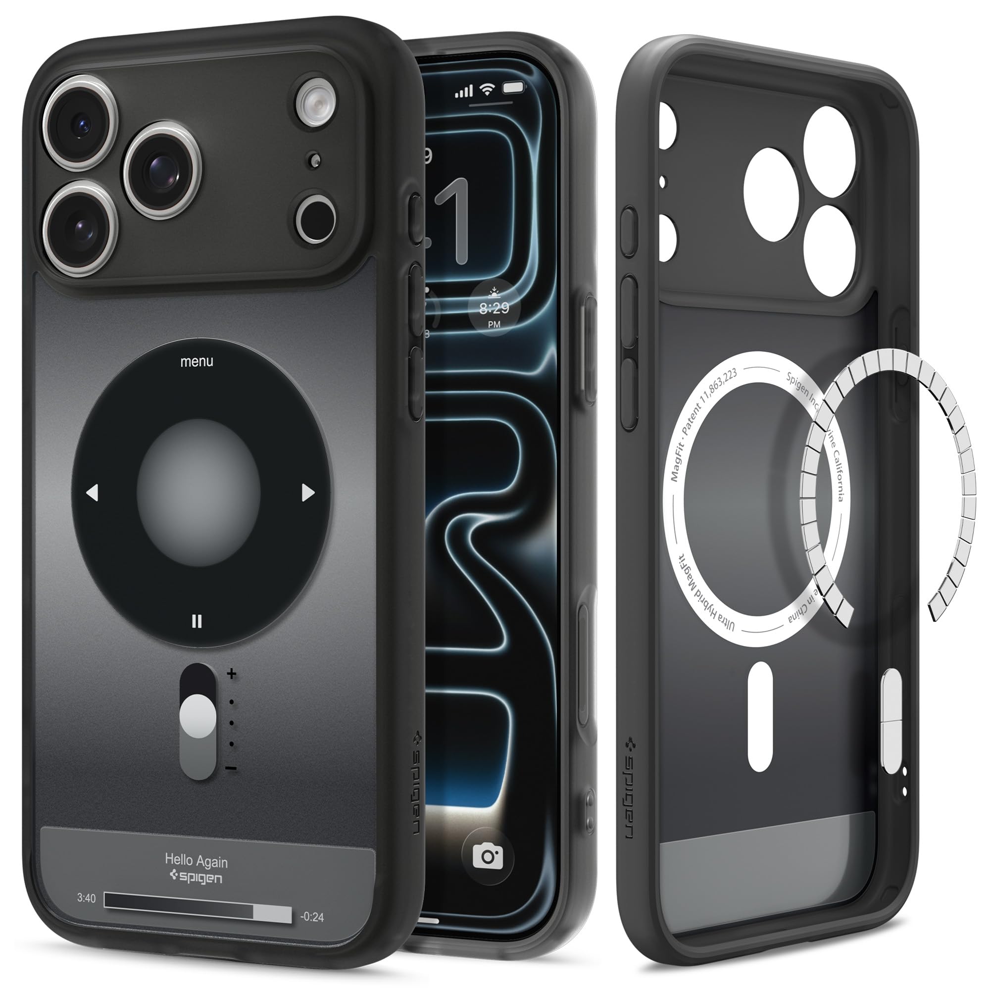 Spigen Ultra Hybrid MagFit Direct Digital Printing Case for iPhone 17 Pro [Custom Design][Compatible with Magsafe] - Classic Bla