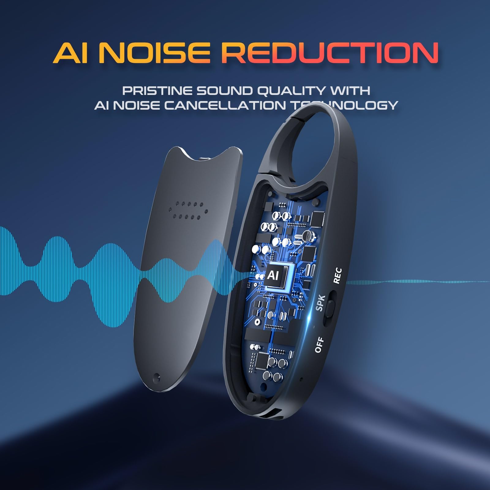 64Gb Digital Voice Activated Recorder With Playback, 4 In 1 Mini Portable Audio Recorder With Ai Noise Cancelling, Voice Magneti