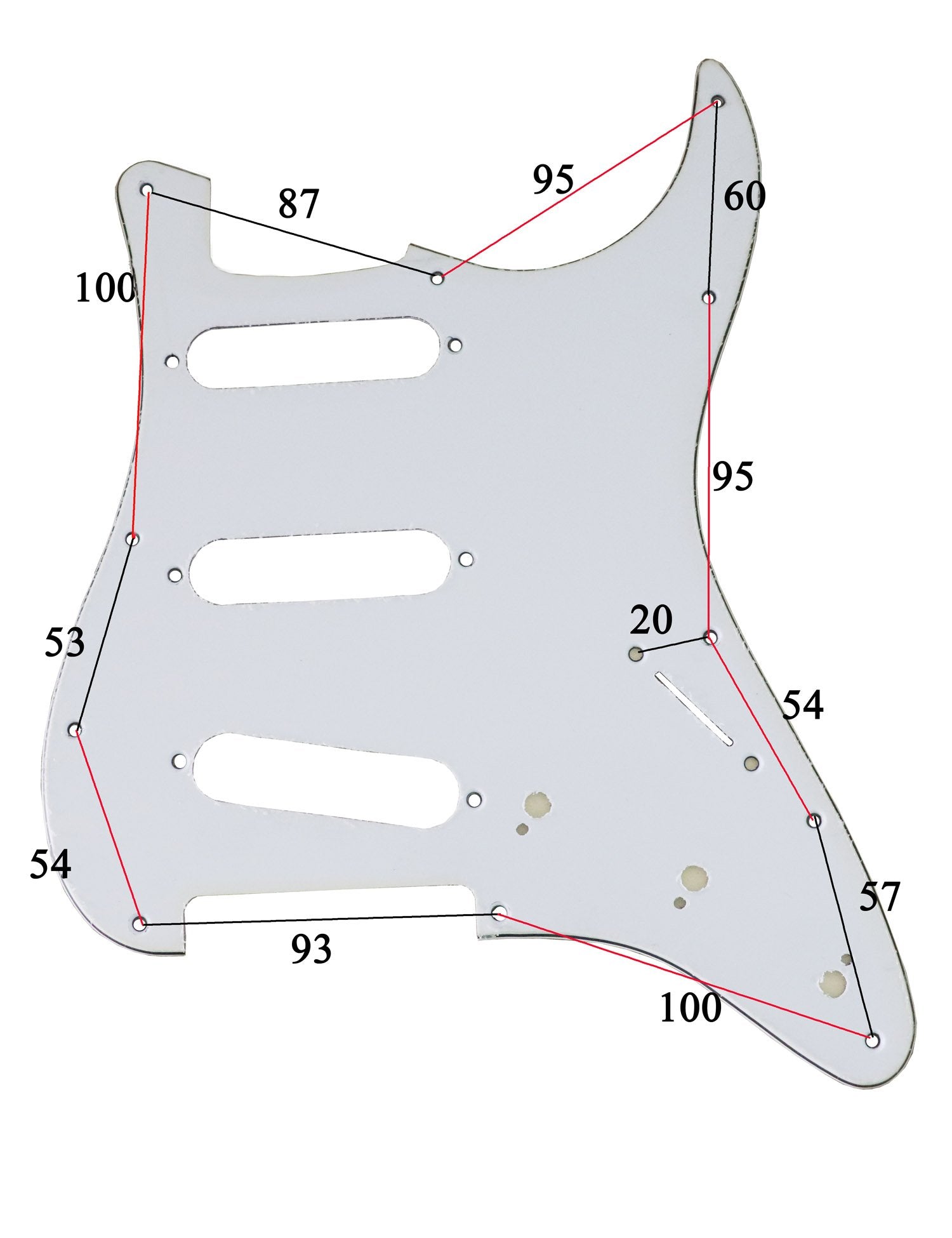 Metallor Electric Guitar Pickguard 3 Ply 11 Holes Sss Single Coil Compatible With Strat Style Modern Guitar Parts Replacement (W