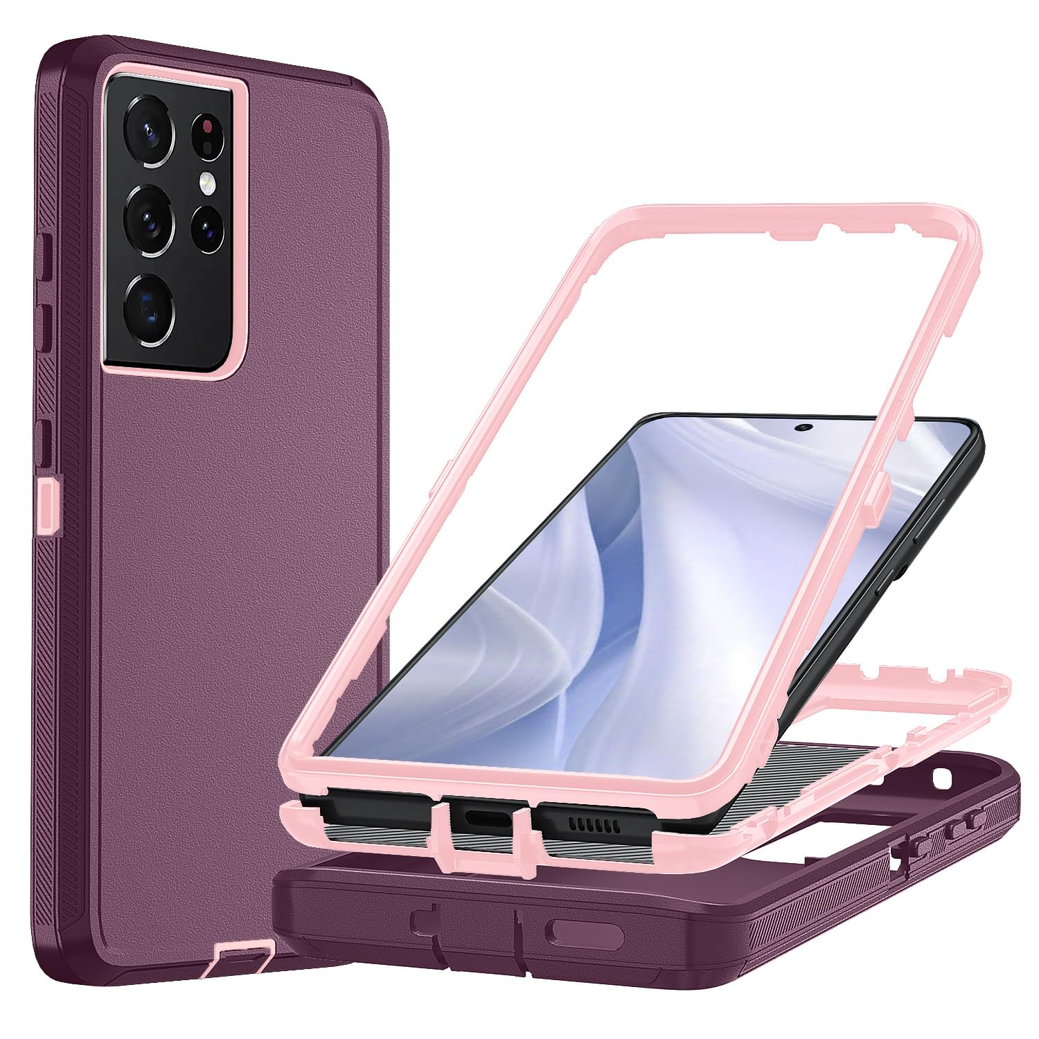 Ylzhe for Samsung Galaxy S21 Ultra 5G Case,[No Screen Protector] 3 Layer for Samsung Galaxy S21 Ultra Phone Case,Military Grade 