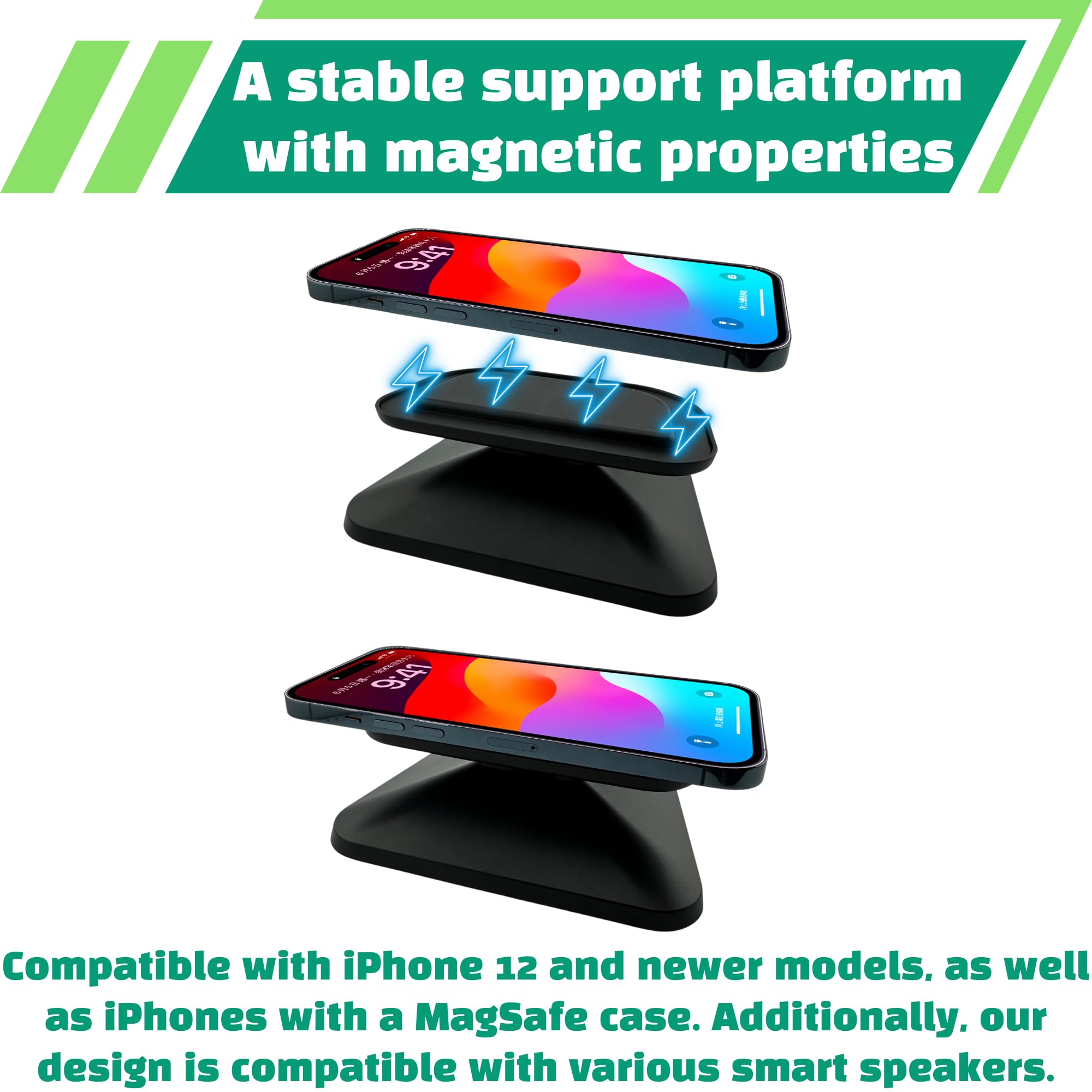 Sintron Adjustable Magnetic Stand Mount Black For Sh?W 8 3Rd Gen, Smart Display Stand Holder With 360 Degree Rotation, Swivel &