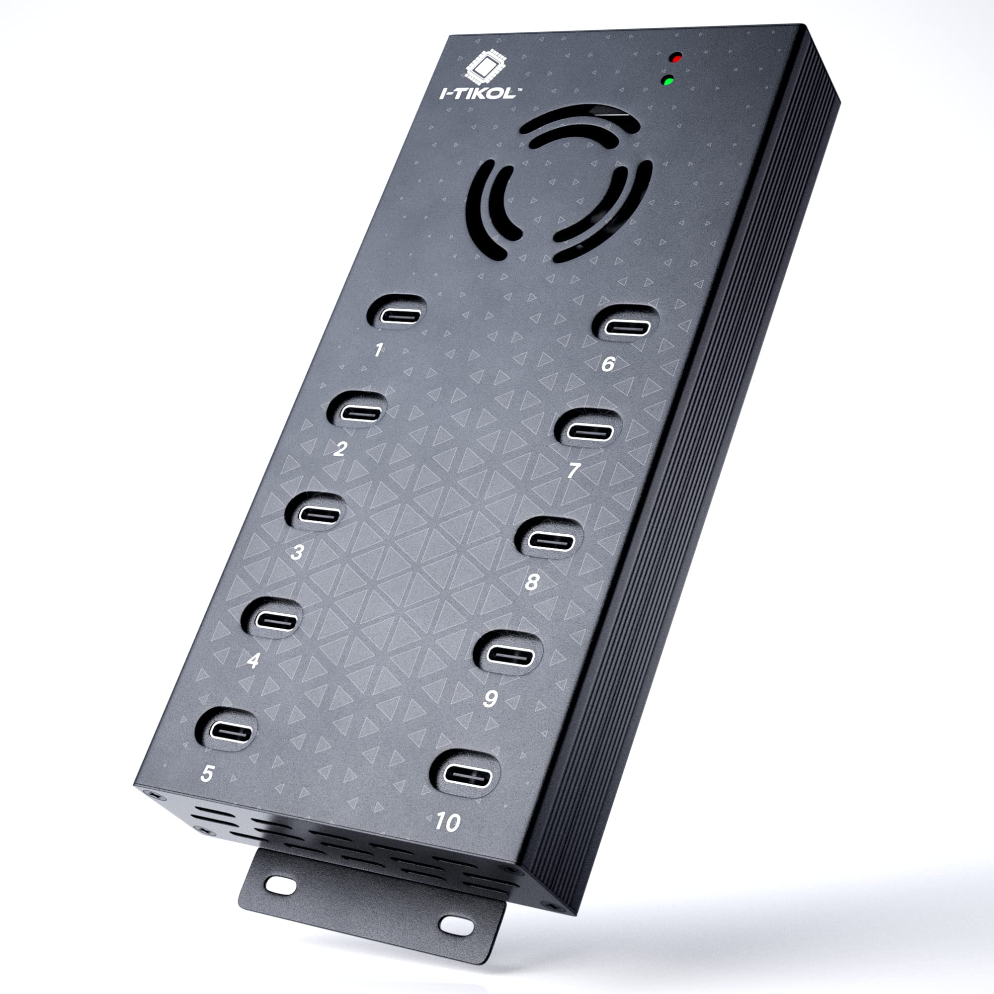 Usb 2.0 Hub Type C Multi Safety 10 Ports Powered, With Ac Adapter, Aluminum Usb Splitter With Cooling Fan   Type C For Laptops &