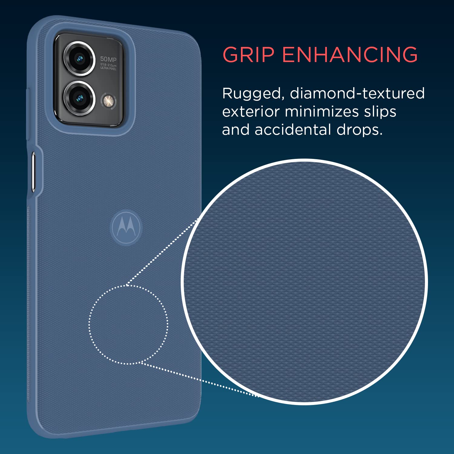 Motorola Moto G Stylus 5G (2023) Textured Protective Case  Dusk Blue   Precision Fit Shock Absorbing Cases For Enhanced Phone Gr