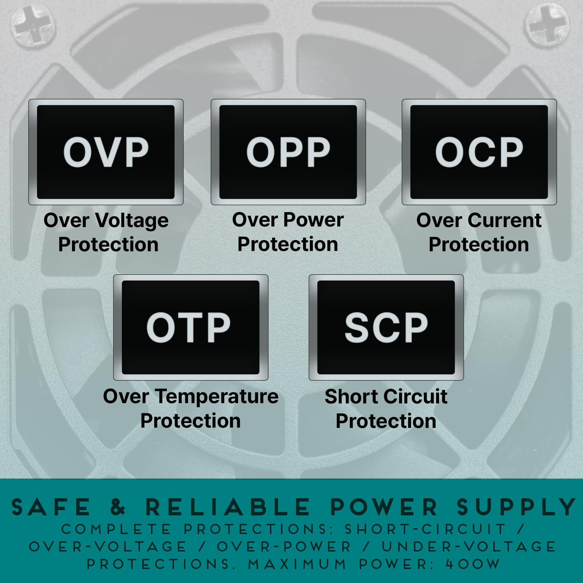 Apevia Tfx Pfc400W Tfx 400W Fixed Cables, Full Range Active Pfc Computer Power Supply