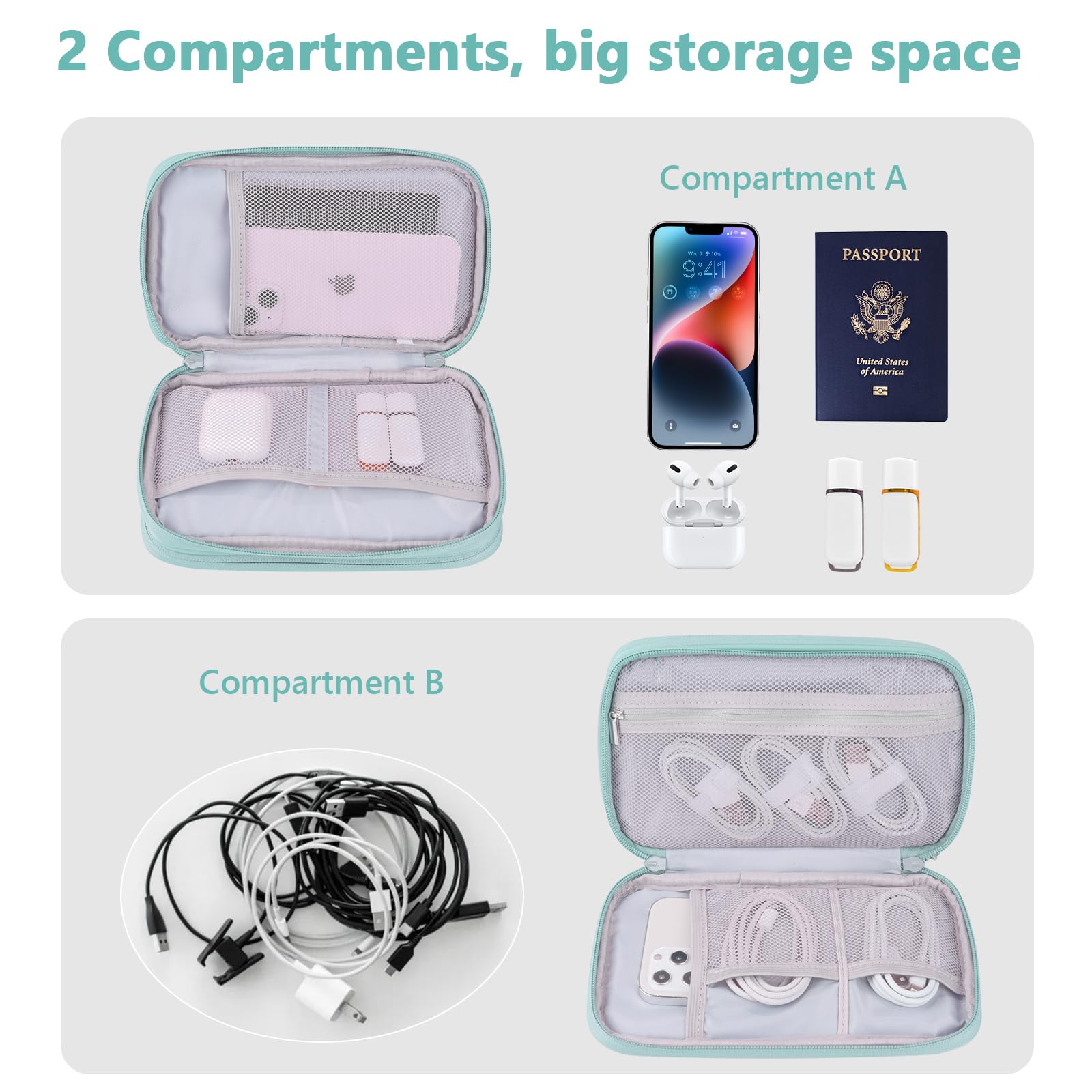 Ddgro Tech Organizer Travel Carrying Case Cables Pouch Organize And Storage Accessories Electronics Cords Charger Earphones Powe