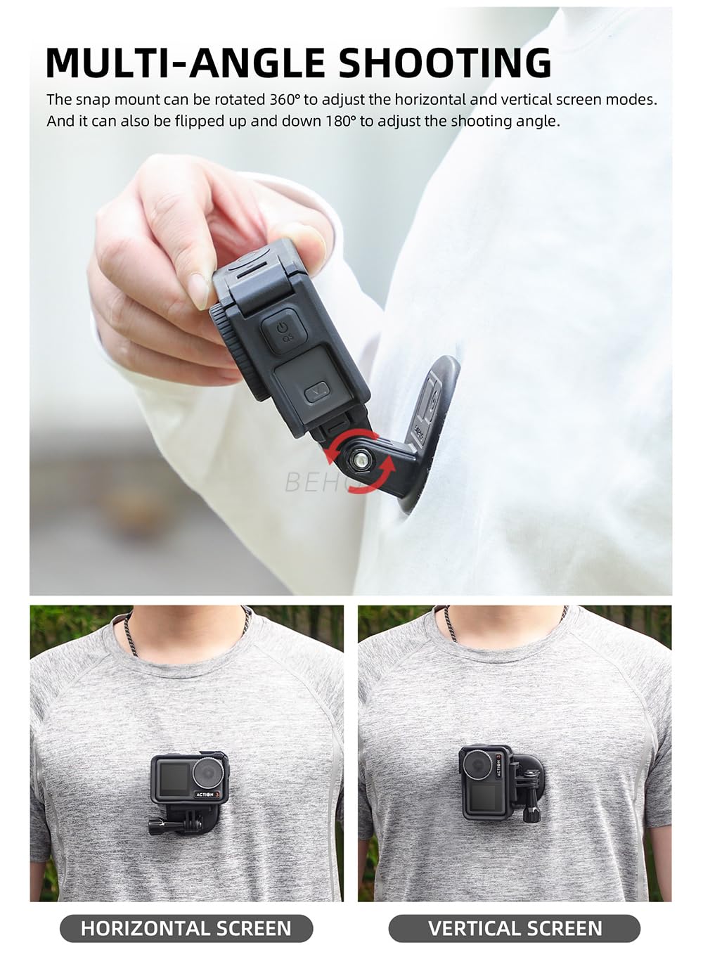 Magnetic Pov Neck Mount Holder With Lanyard Strap For Gopro 12 11 10 9 /For Insta360 X3 Go3 Ace Pro/For Dji Action 4 Osmo Pocket