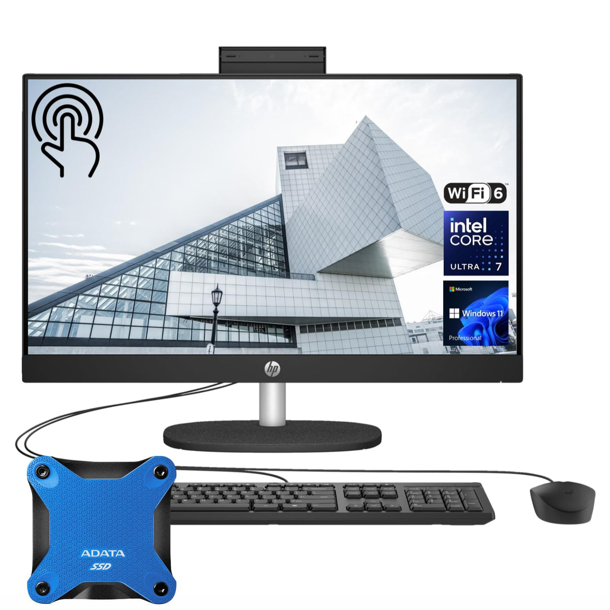 Hp 24'' Ultra 7 Business Ai All-In-One Desktop, 23.8'' Fhd Touchscreen, Intel Core Ultra 7 155U, 16Gb Ddr5 Ram, 1Tb Ssd, Wired K