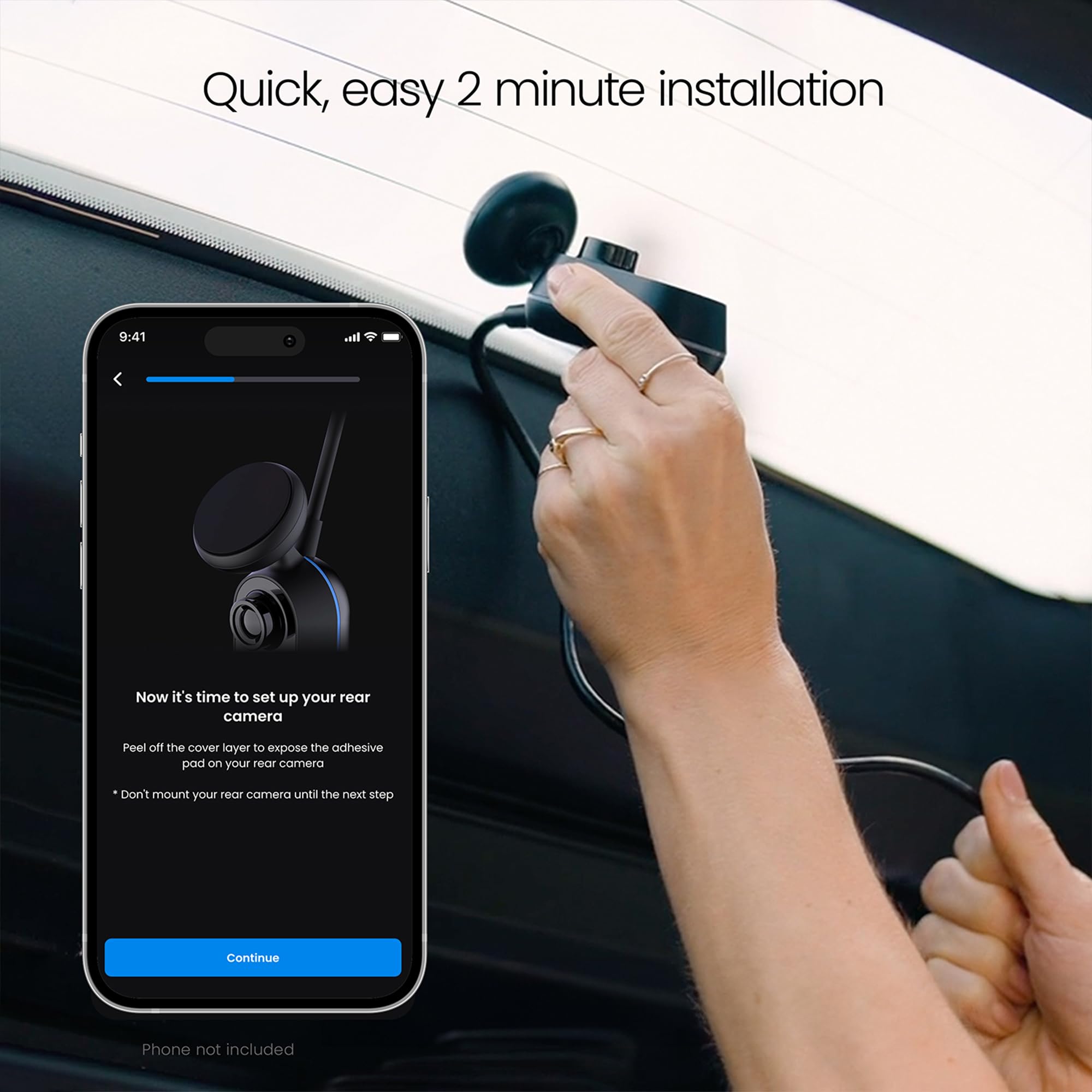 Nextbase Iq Rear Window Dash Camera, Rear View Dash Cam, Rear Camera Only, 1440P Rear Car Cam With Smart Sense Parking, Guardian