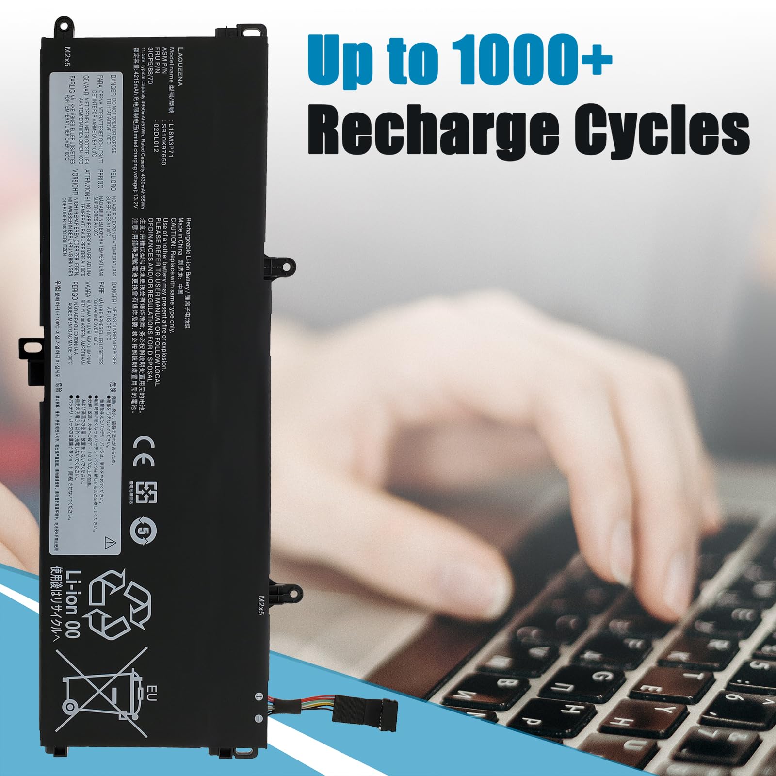 Laqueena L18M3P71 Laptop Battery Compatible With Lenovo Thinkpad T590 P53S T15 P15S 1St Gen Series L18L3P71 L18S3P71 L20D3P71 02