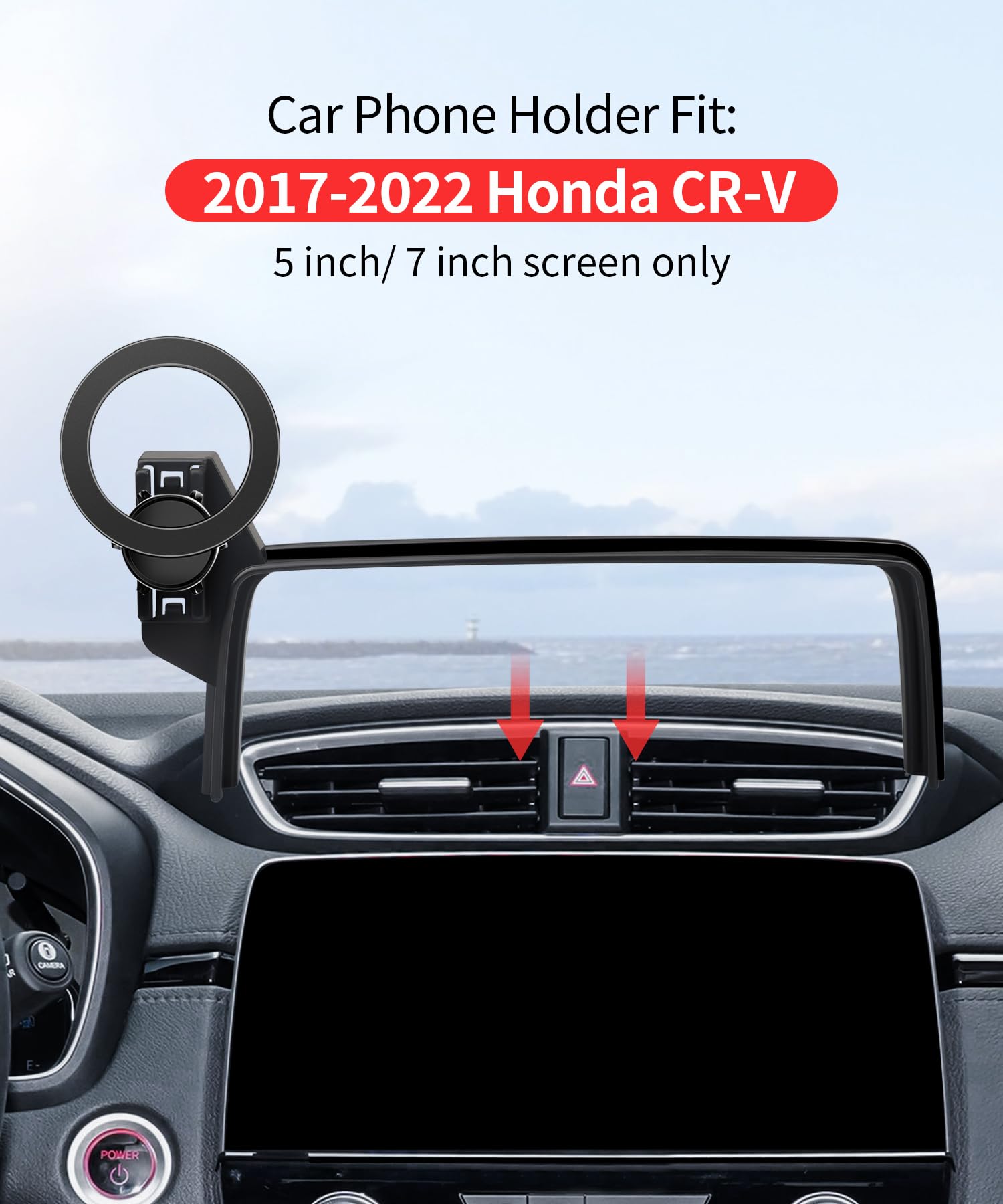 Maserweller Car Phone Holder For Honda Crv Cr-V 2017-2022 Accessories Screen Fixed Clip, 360 Rotation Phone Mount Compatible Wit