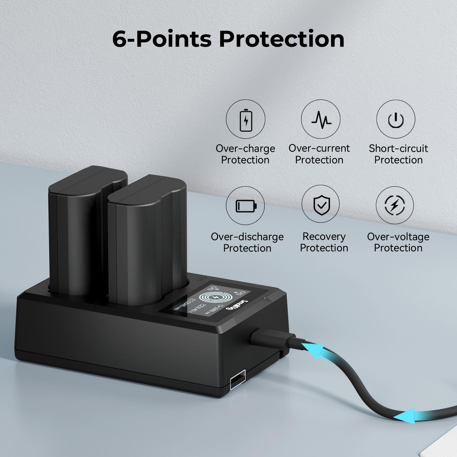Smallrig El-El15C Camera Battery Charger Set For Nikon Z6 Iii, Zf, Z8, Double Slot En-El15C Battery Charger For Z7 Ii, Z6 Ii, Z5