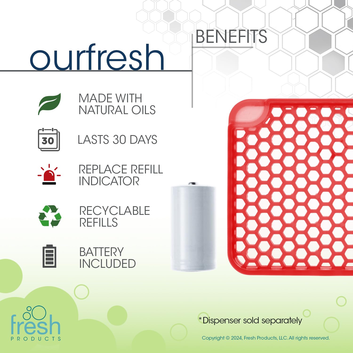 Fresh Products Ourfresh 2 Air Freshener Replace Metered Aerosol With Dry Fragrance 30 Day Use Medium Sized Spaces Light Activate