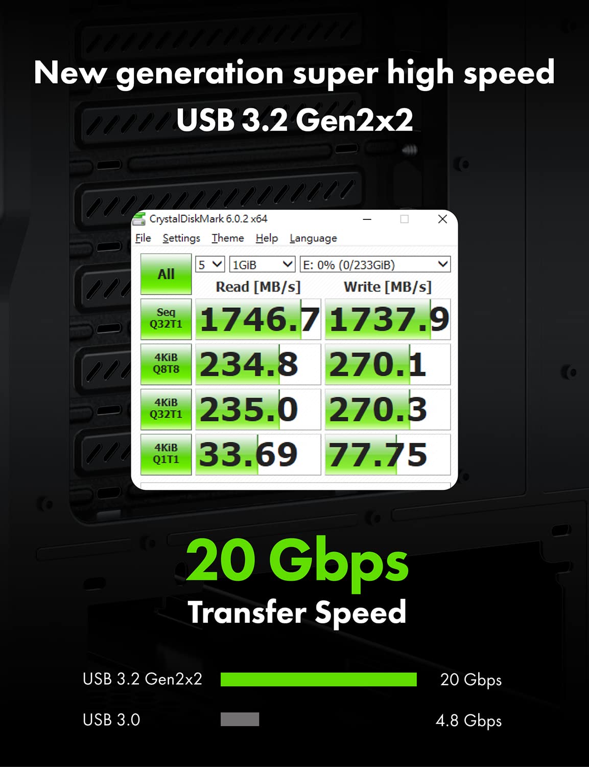 GRAUGEAR 20Gbps USB 3.2 Gen 2x2 USB-C Front Panel Adapter Motherboard Extension Cable Type-E Key-A 20-Pin with PCIe Bracket Metal Silver 23.6 in