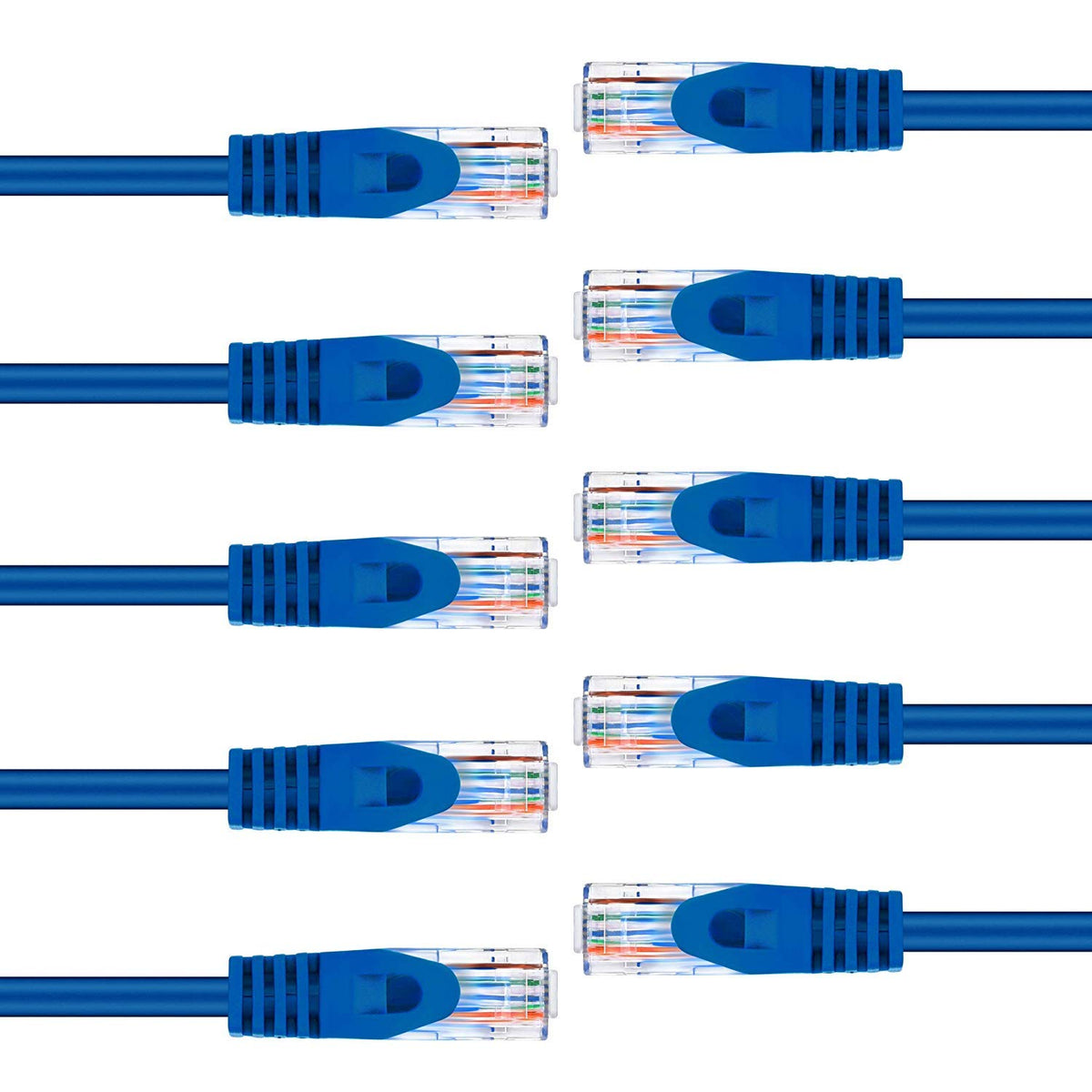 Gearit 10 Pack Cat6 Patch Cable 1.5 Feet / 18 Inches Cat 6 Ethernet Cable Snagless Flexible Soft Tab   Preimum Series   Blue
