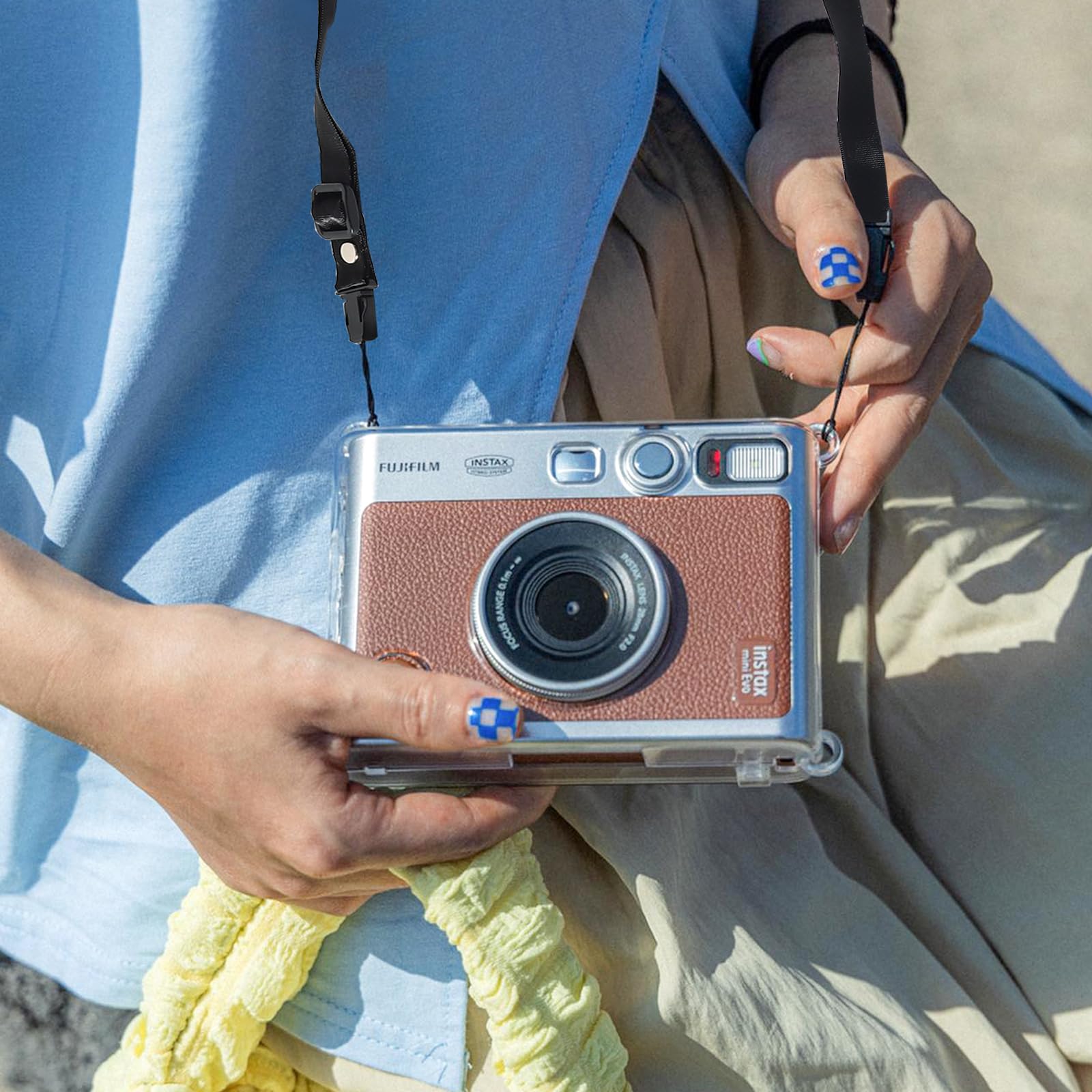 Caiyoule Accessories For Fujifilm Instax Mini Evo Camera, Pc Mini Evo Case With Lens Cap, Screen Protector, Mini Frames, Album,