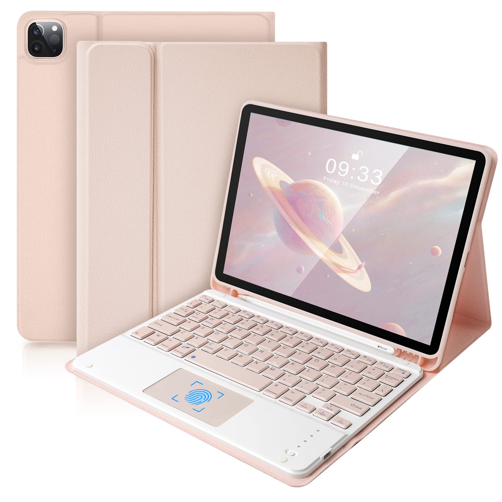 Soppy Keyboard Case With Touchpad For Ipad, Bluetooth Keyboard For Ipad Air 6Th (M2) 11'' 2024, Ipad Air 5Th 2022, Ipad Air 4Th 