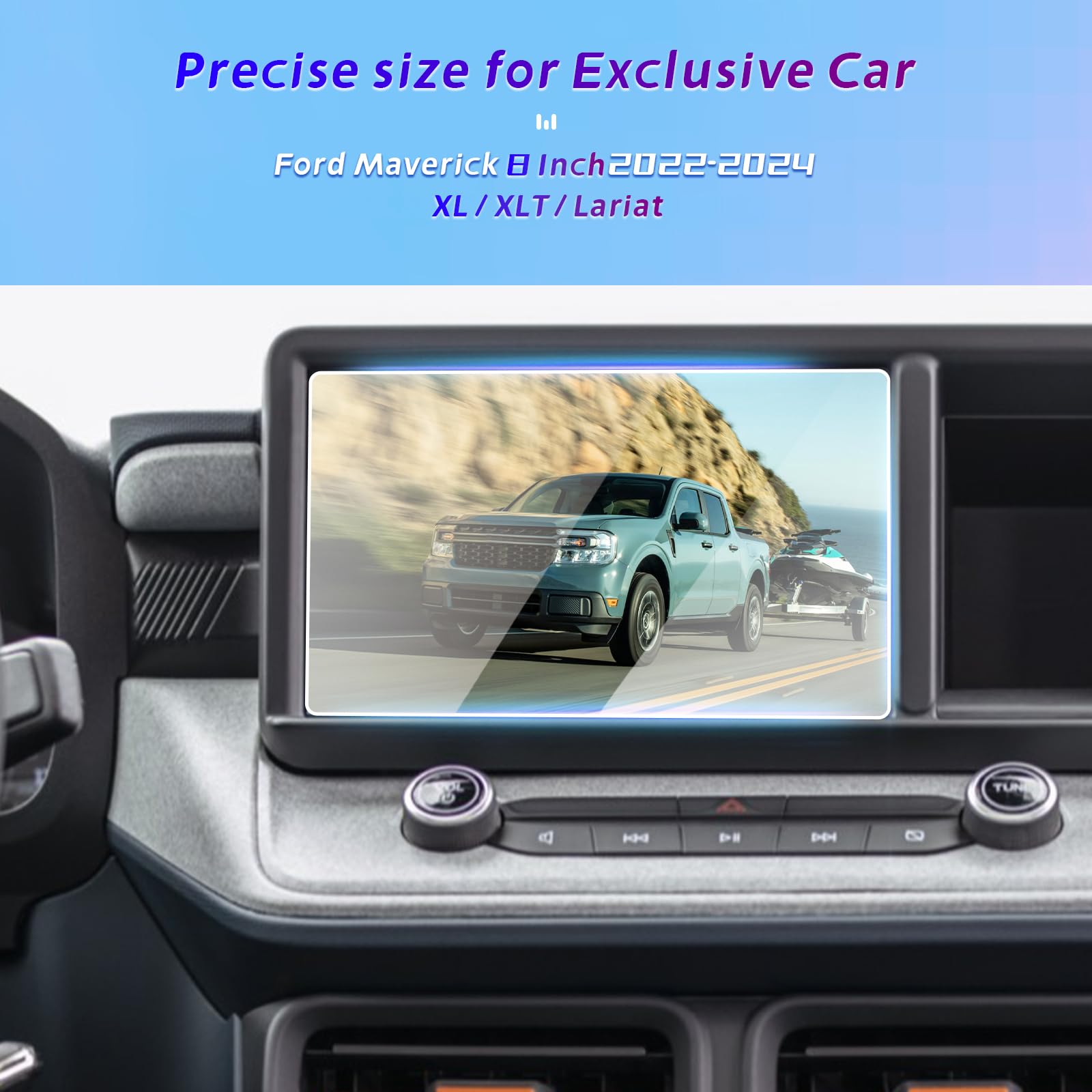Gfjnfg For 2022 2024 Ford Maverick Screen Protector Maverick 8 Inch Radio Display 2022 2023 2024 Ford Maverick Xl/Xlt/Lariat Acc