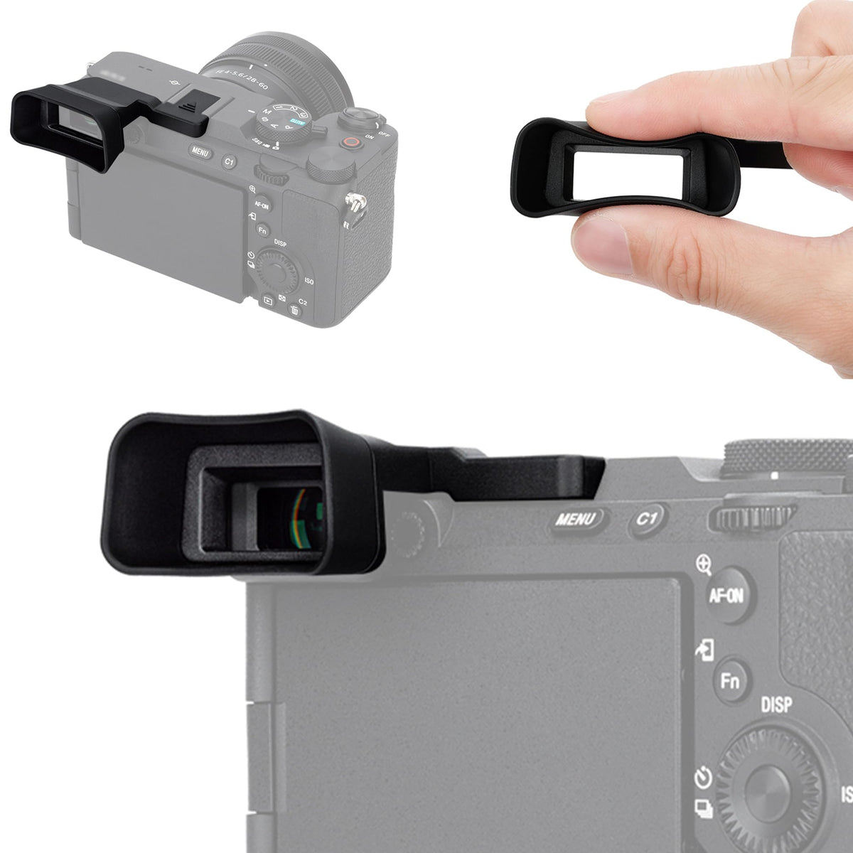 A7Cii A7Cr Eyecup Eyepiece, Soft Silicon Extended Camera Eye Cup Viewfinder Special Designed For Sony Alpha A7C Ii A7C R Full-Fr