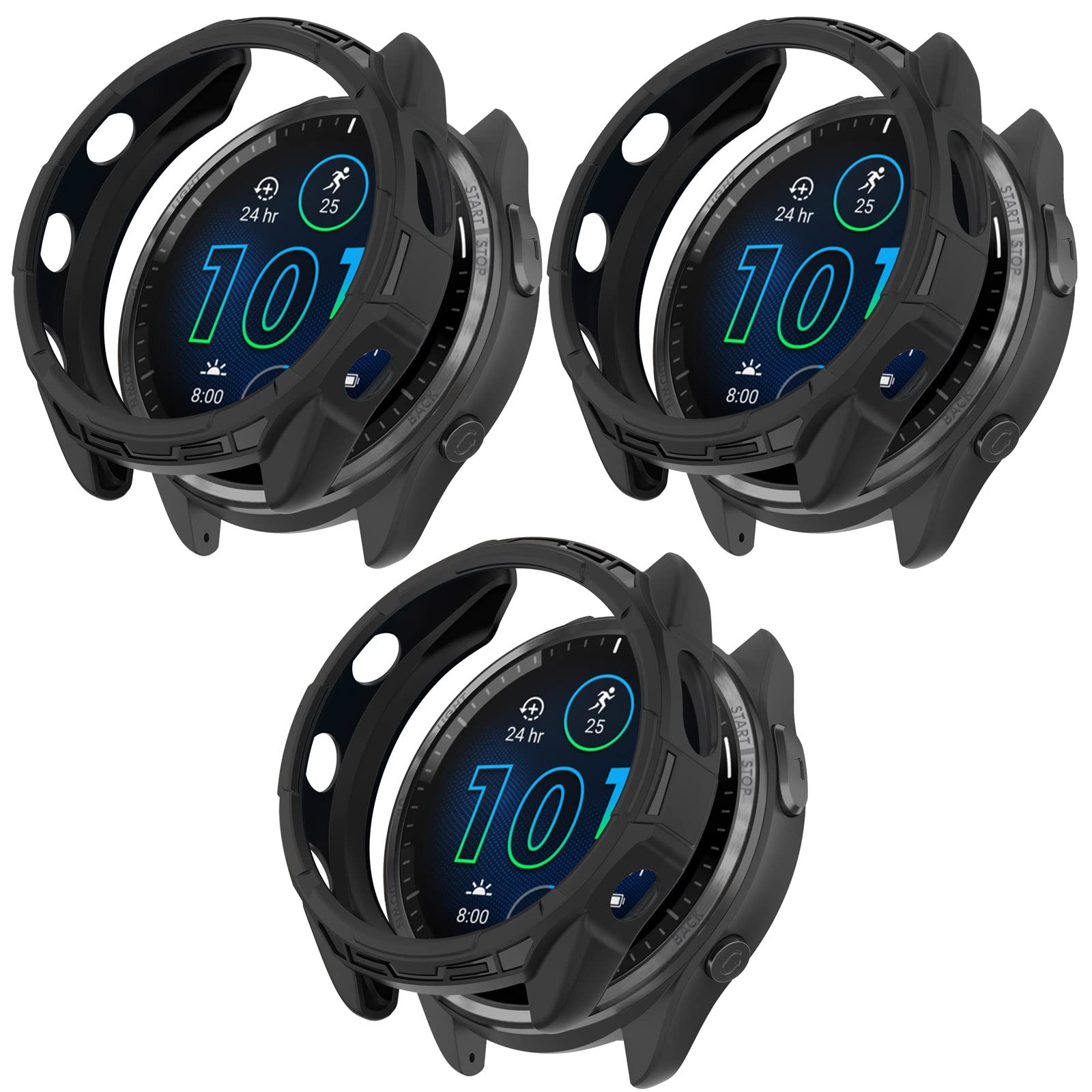 Fitturn Case Compatible With Garmin Forerunner 965 Smart Watch- Replacement Rugged Protective Case [No Screen Protector] Tpu Bum