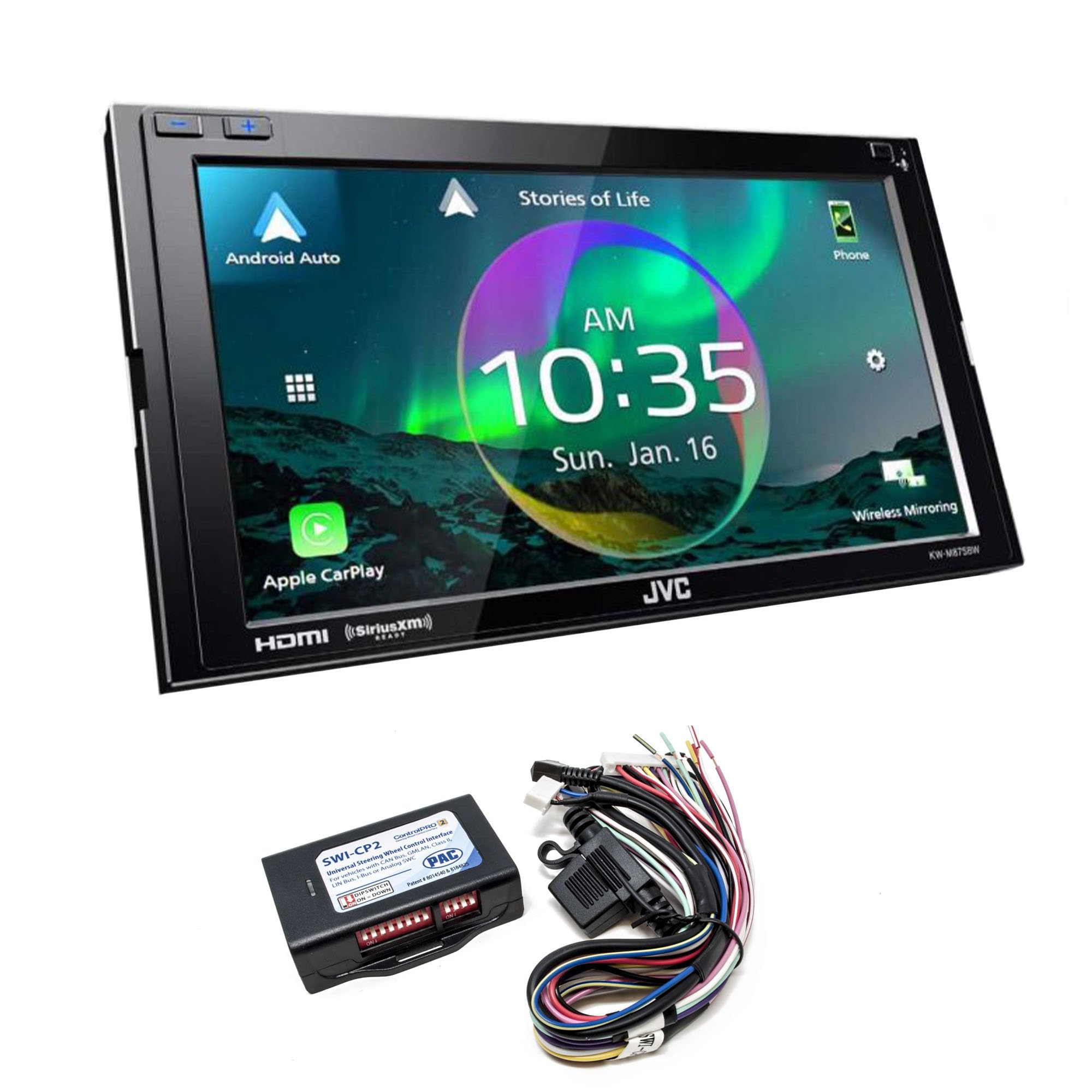 Jvc Kw-M875Bw Digital Multimedia Receiver W/Wireless Carplay And Android Auto, Bt And High Res Audio (Does Not Play Cds) With Pa