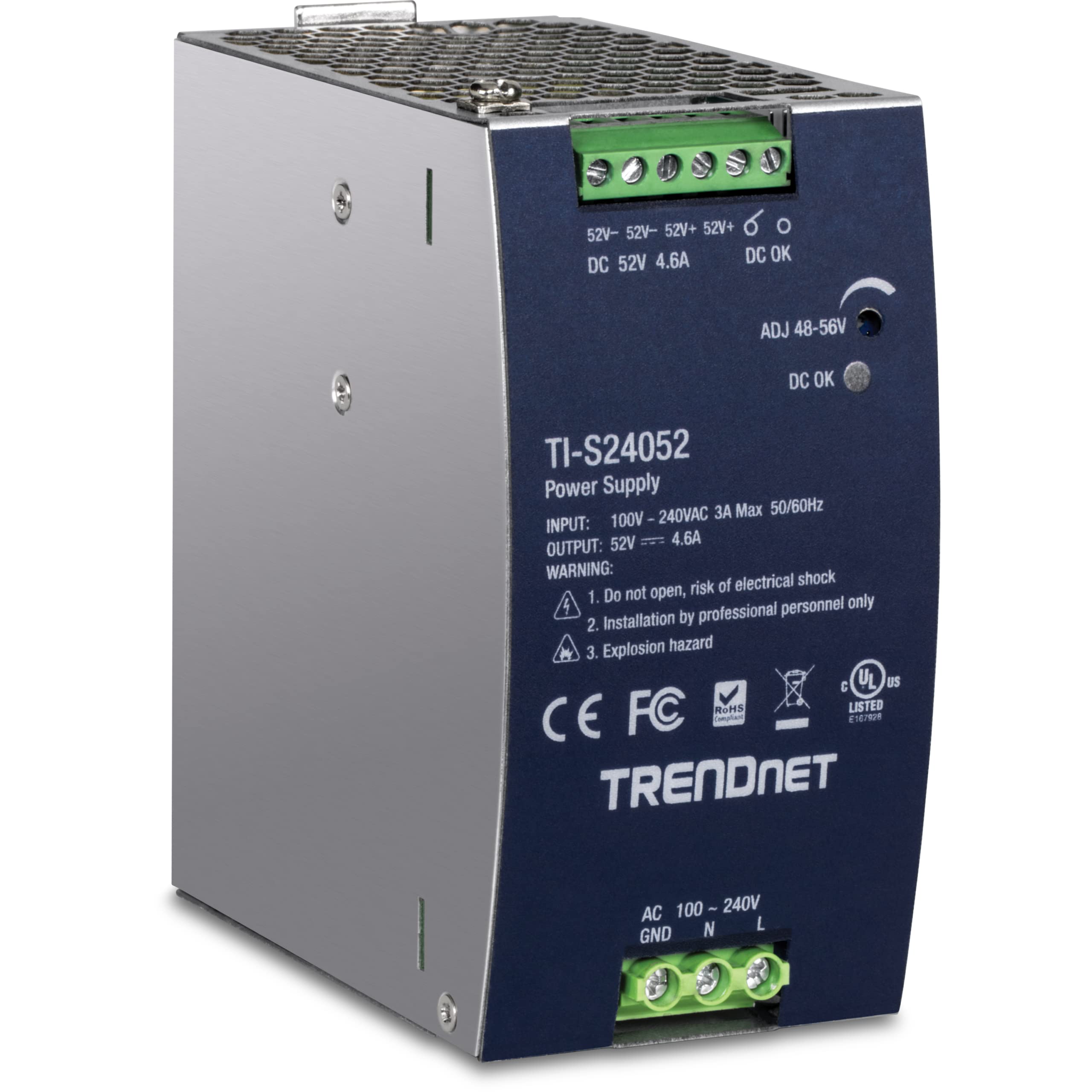240W, 52V Dc, 4.61A Ac To Dc Din-Rail Power Supply With Pfc Function