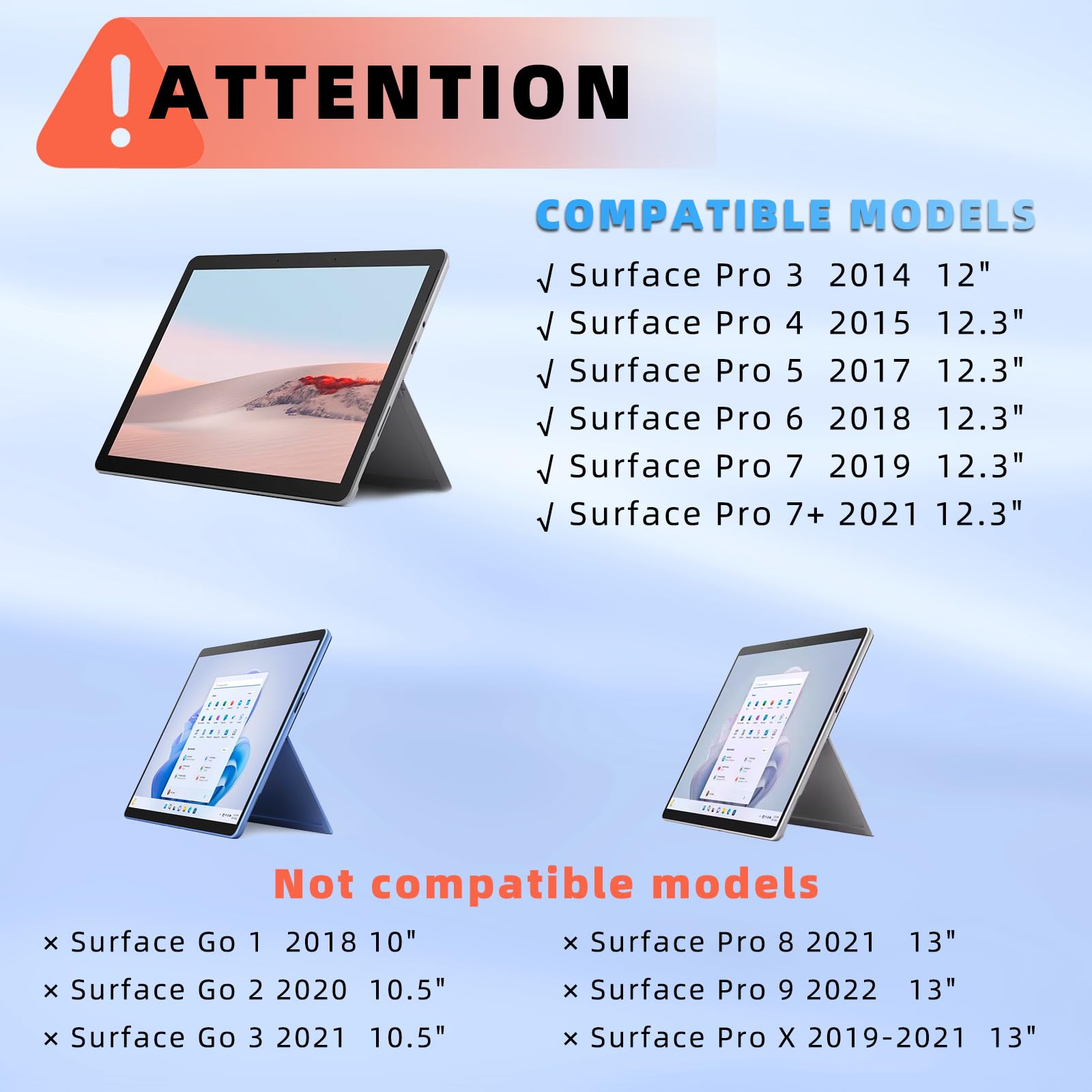 Qulose Surface Pro 7 Keyboard, Bluetooth Keyboard For Microsoft Surface Pro 7 Plus/Pro 7 /Pro 6/ Pro 5/ Pro 4 /Pro 3, Multi Gest