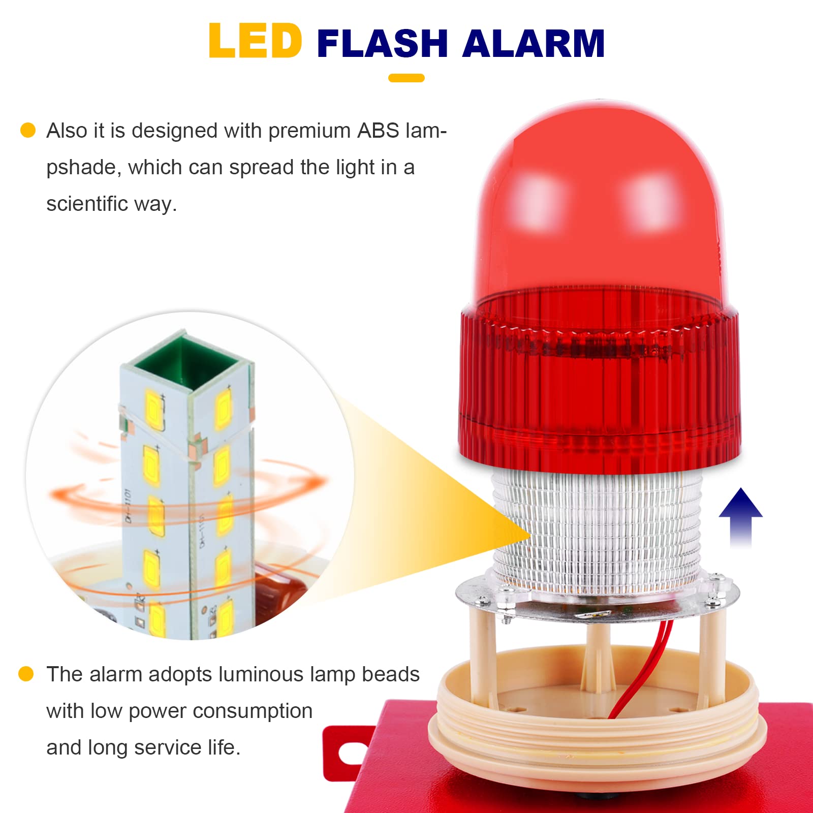 Saladulce Industrial Siren Alarm Horn Strobe Loud Flashing Alarm Siren Ac110V 120Db Outdoor Siren Safety Alarm Horn Indoor Warni