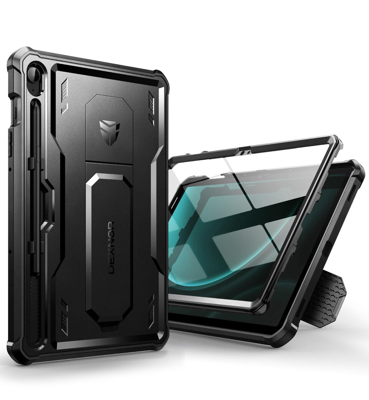 Dexnor Case For Samsung Galaxy Tab S9 Fe 10.9 Inch 2023, [Built In Screen Protector & Kickstand] With Pen Holder Heavy Duty Shoc