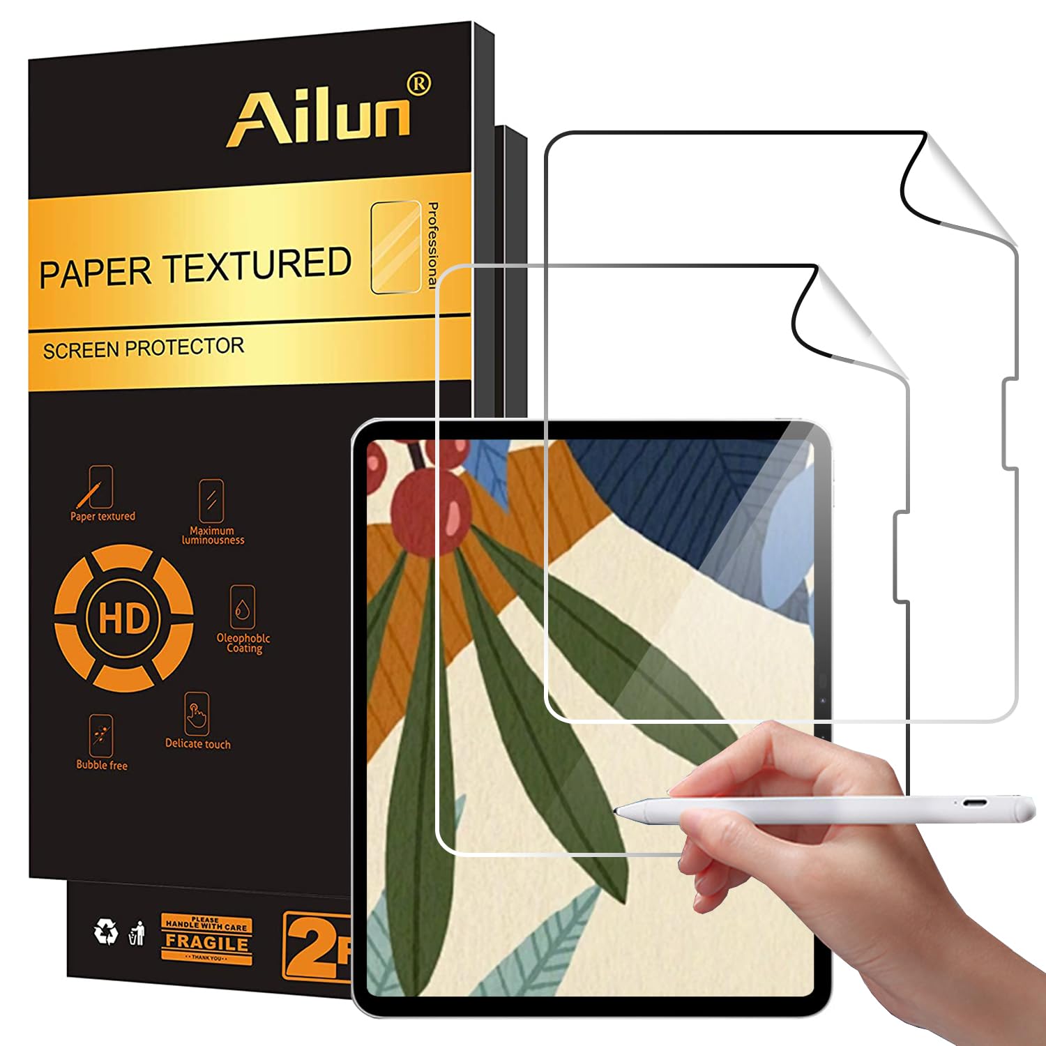 Ailun Paper Textured Screen Protector For Ipad Air 13 Inch 6 Generation [2024 6Th Gen] 2 Pack Draw And Sketch Like On Paper Text