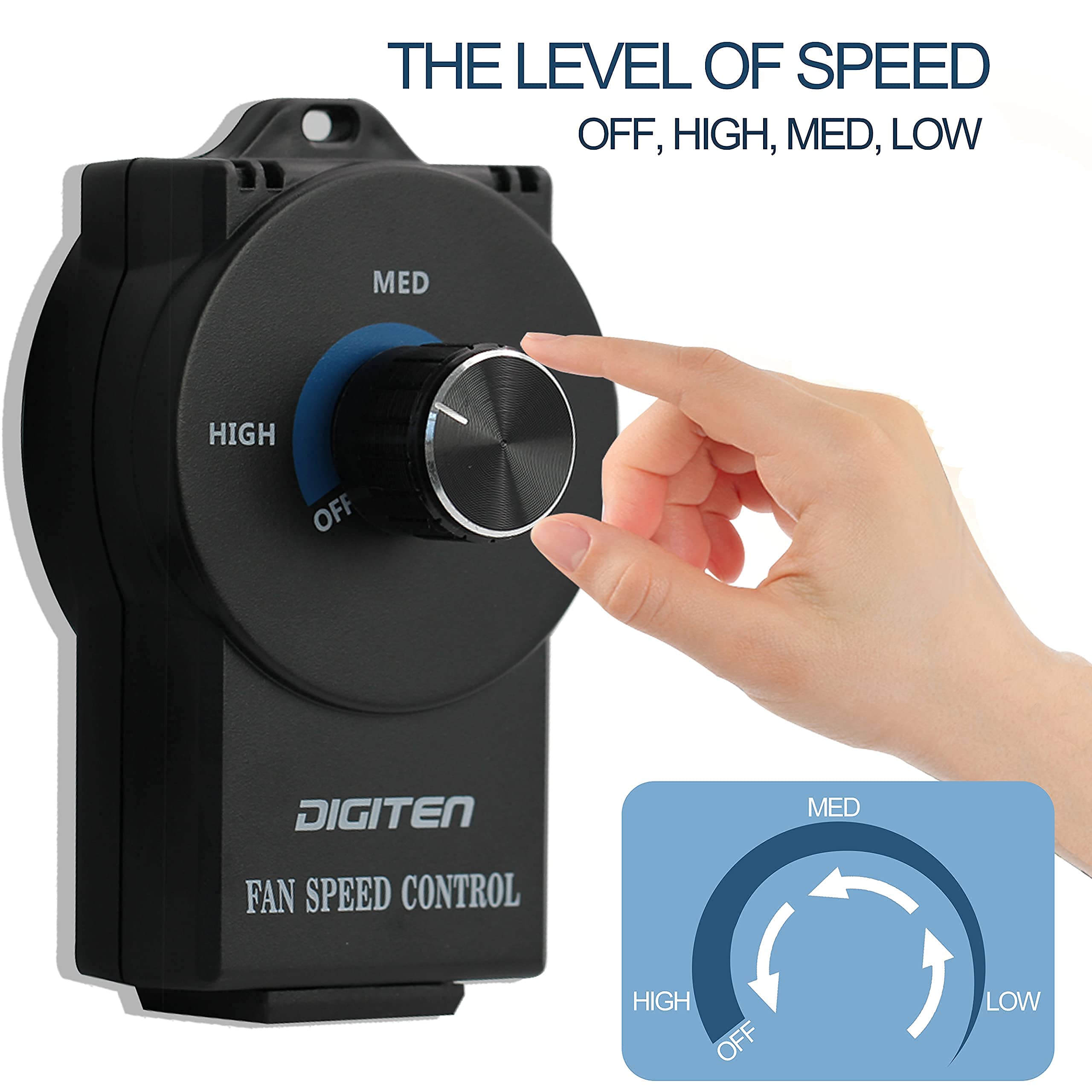 Digiten Variable Speed Controller Exhaust Variable Speed Fan Speed Adjuster Vent Blower Speed Adjuster For Duct Inline Fan Speed