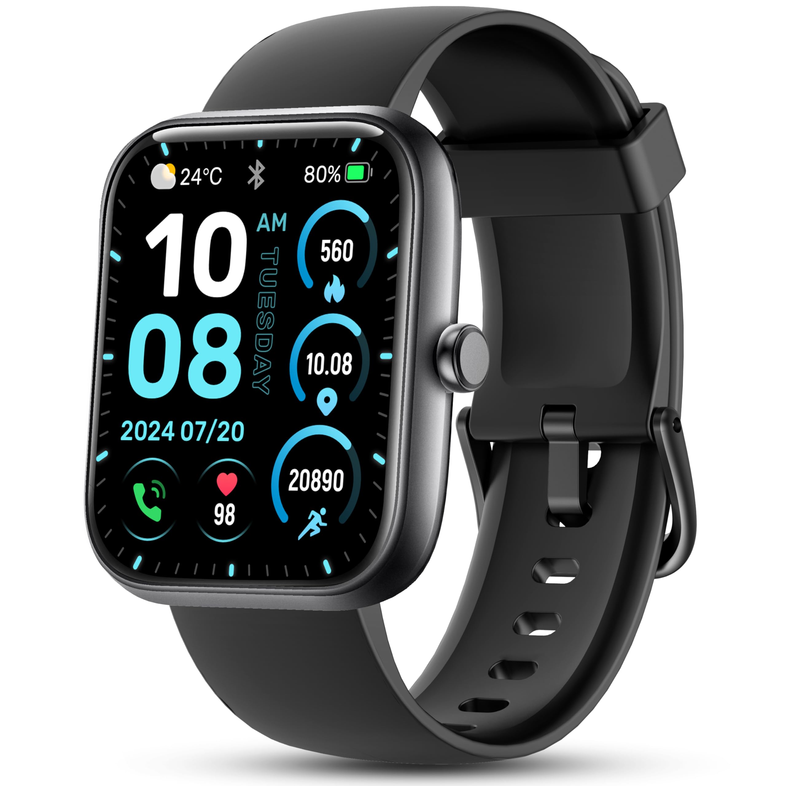 Smart Watch, 44Mm Smartwatch Answer Make Calls, Alexa 1.83'' Fitness Watch, Ip68 Waterproof Fitness Tracker Women Men, Heart Rat