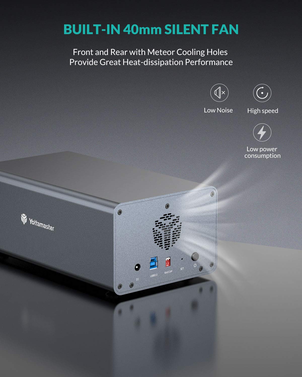 Yottamaster 2 Bay Raid External Hard Drive Enclosure For 2.5'' & 3.5'' Sata Hard Drives, Usb3.0 Raid Enclosure Support 36Tb & Ra