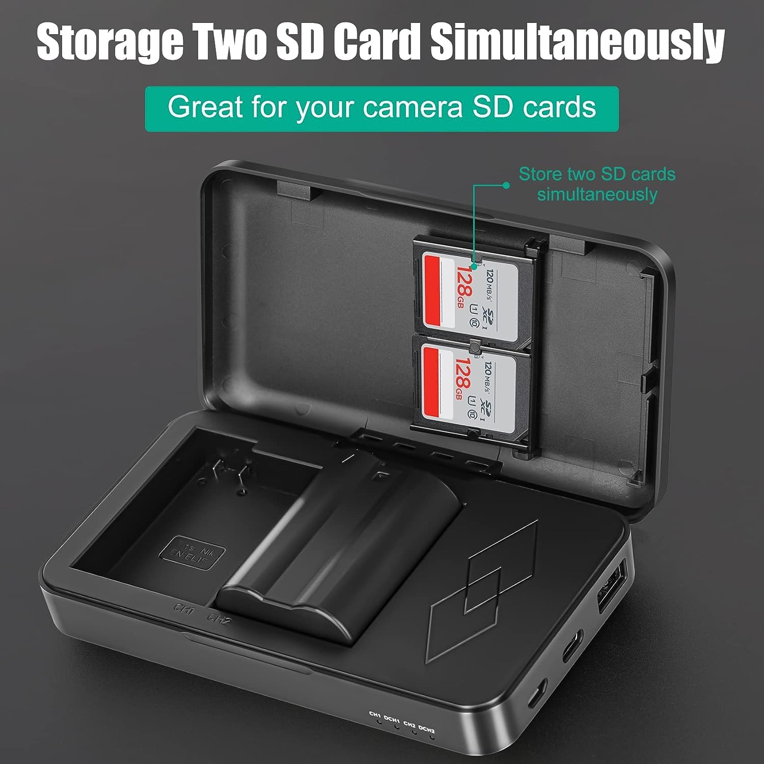 Jyjzpb 2 Pack En El15B En El15C Batteries And Charger Case For Nikon D7500, D750, Z6, Z6 Ii, Z7, Z7Ii, Z8, D500, D600, D610, D81