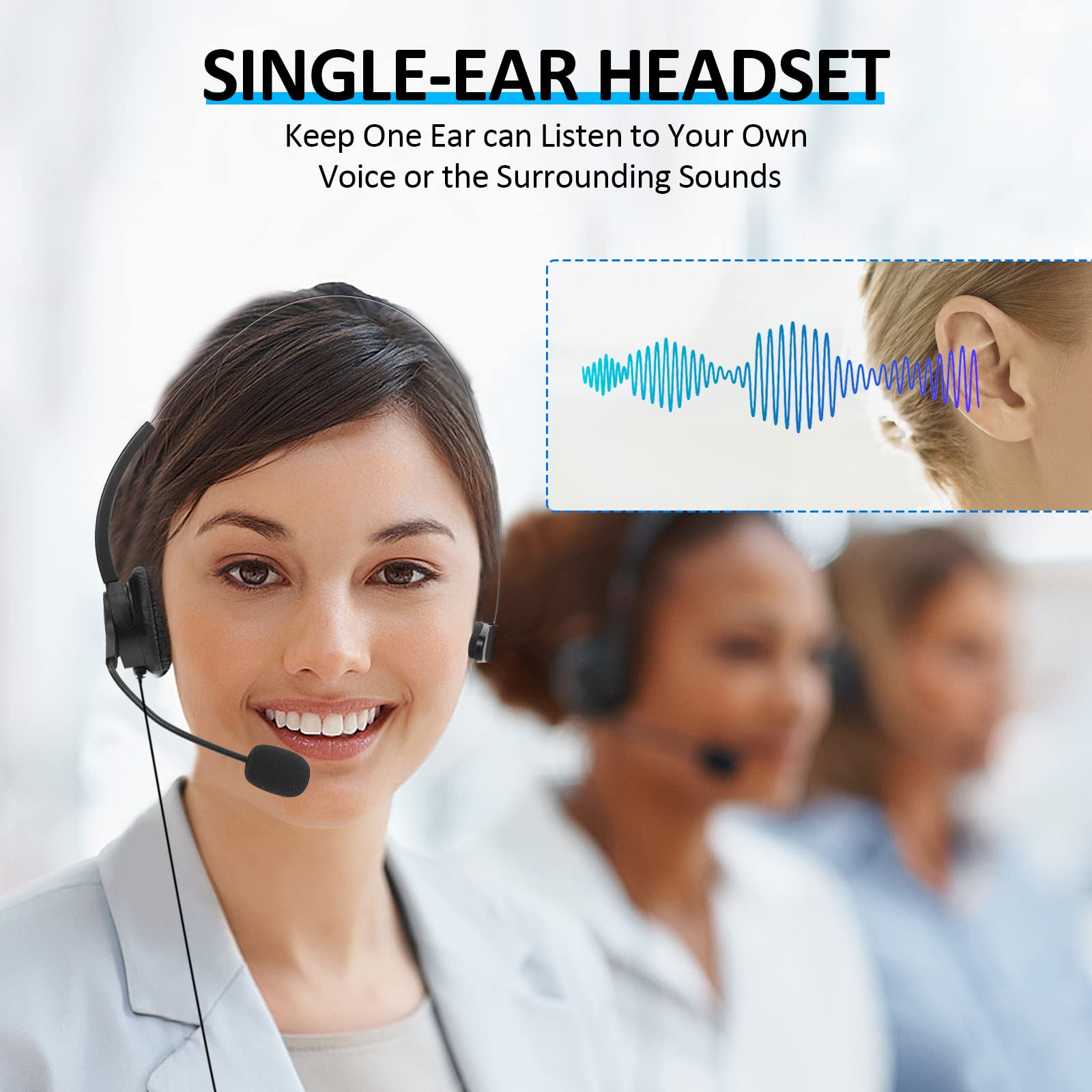 Agptek Hands Free Call Center Noise Cancelling Corded Monaural Headset Usb Headset With Microphone For Pc Headphone With Mic Mir