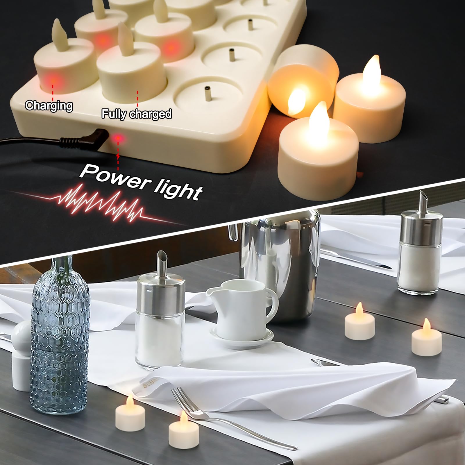 Hl Rechargeable Tea Lights With Remote & Charging Base,12Pcs 50+Hours Rechargeable Battery Operated Tea Lights Timer, Led Votive