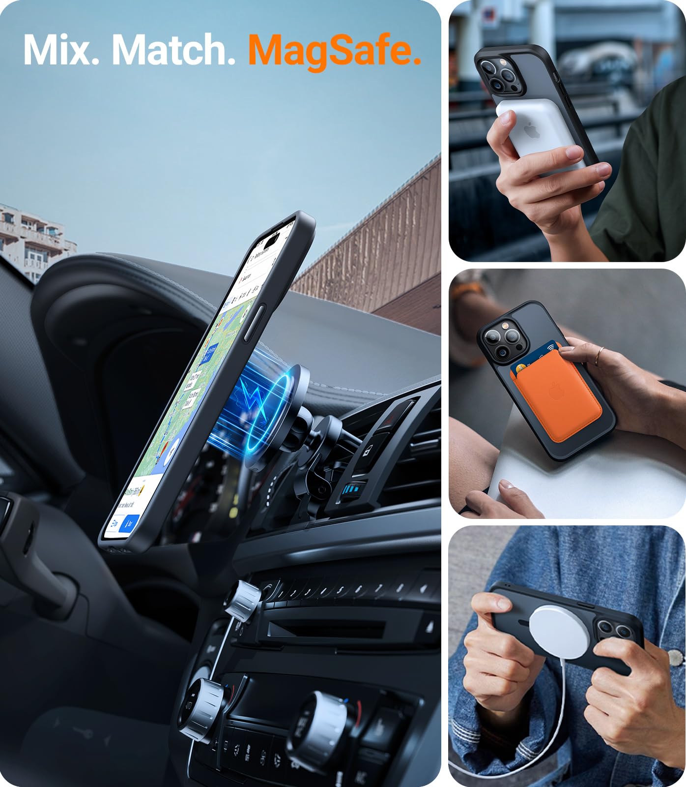 Torras Magnetic Guardian Designed For Iphone 14 Pro Max Case [Military Grade Drop Tested] [Compatible With Magsafe] Slim Translu