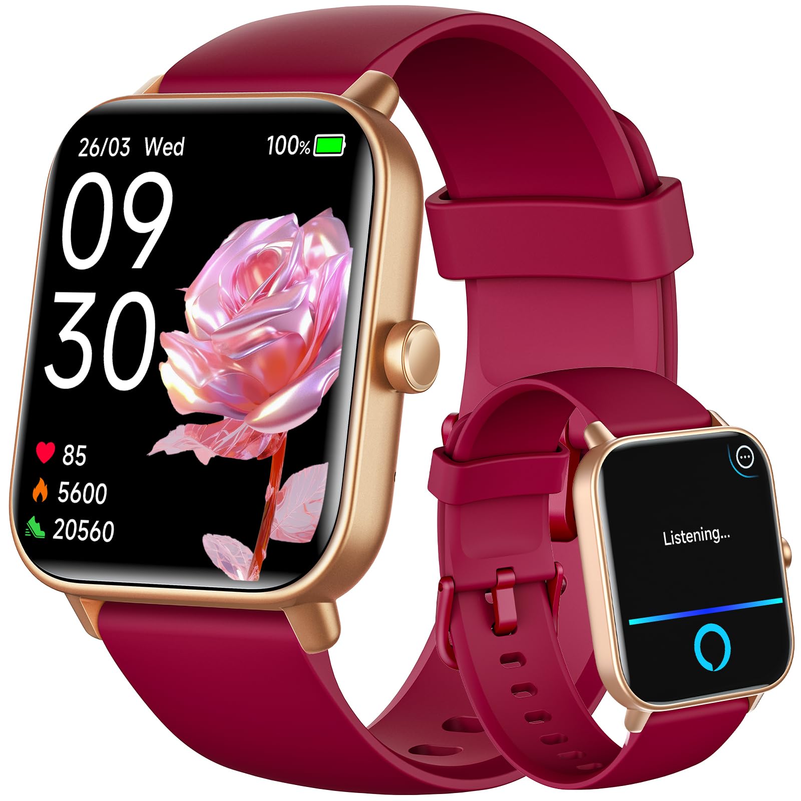 Fitness Tracker, 1.8 Smart Watches with Heart Rate/Blood Oxygen/Sleep Monitor, Alexa Built-in & Answer/Make Calls, Step Counter 