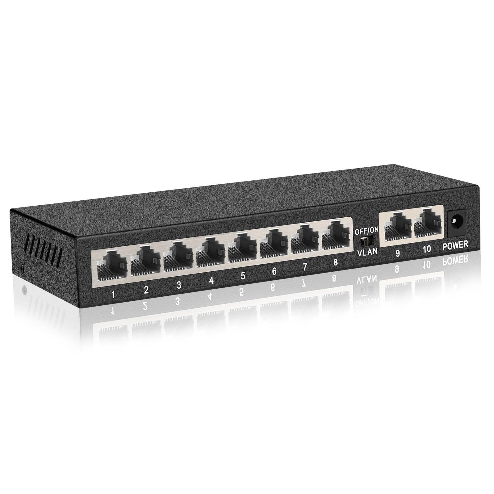 Ienron 10 Ports Gigabit Ethernet Switch Unmanaged, 8 Gigabit Ports+2 Gigabit Uplink Port, Network Switch,Ethernet Splitter| Plug