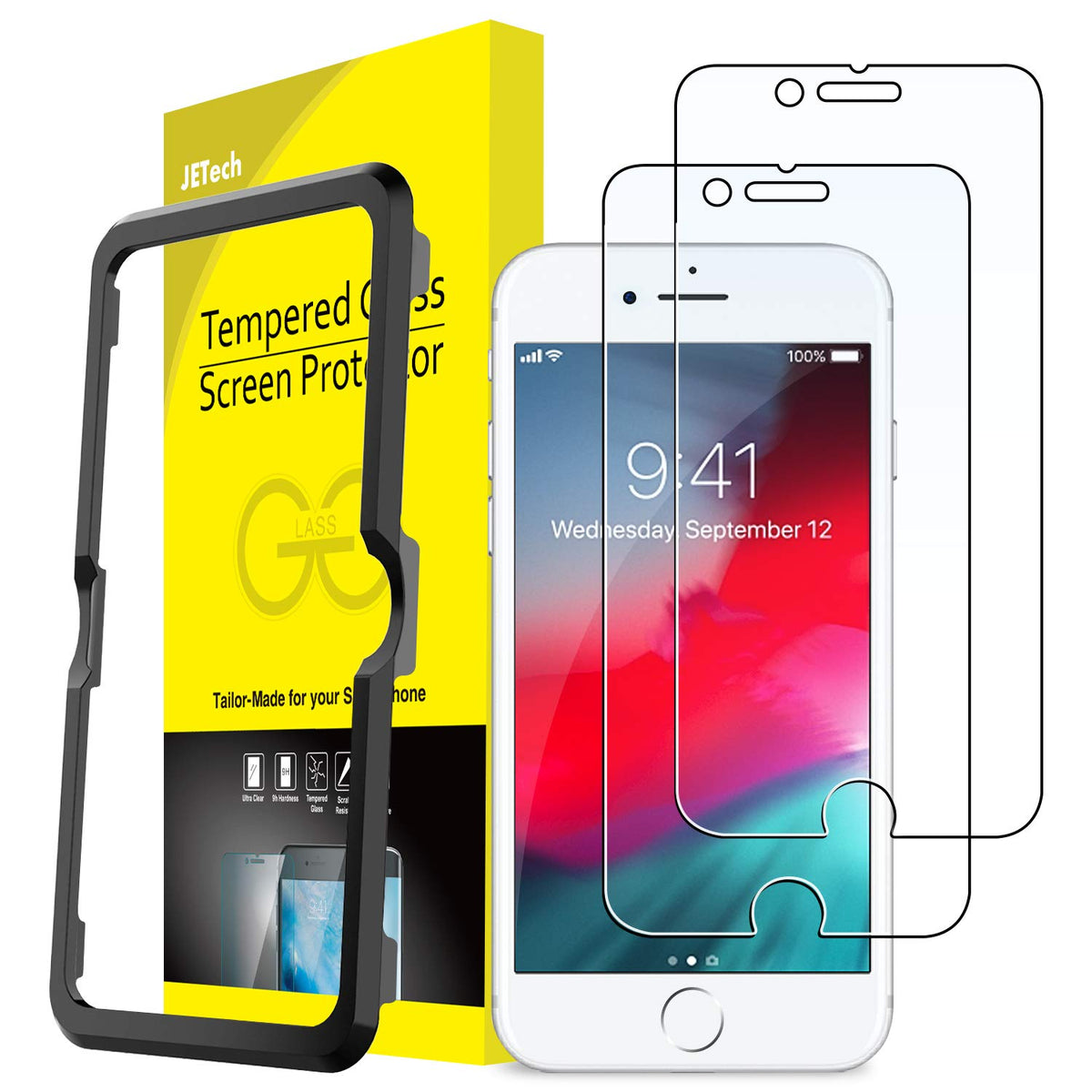 Jetech Screen Protector For Iphone Se 3/2 (2022/2020 Edition), Iphone 8/7/6S/6, 4.7 Inch, Tempered Glass Film With Easy Installa