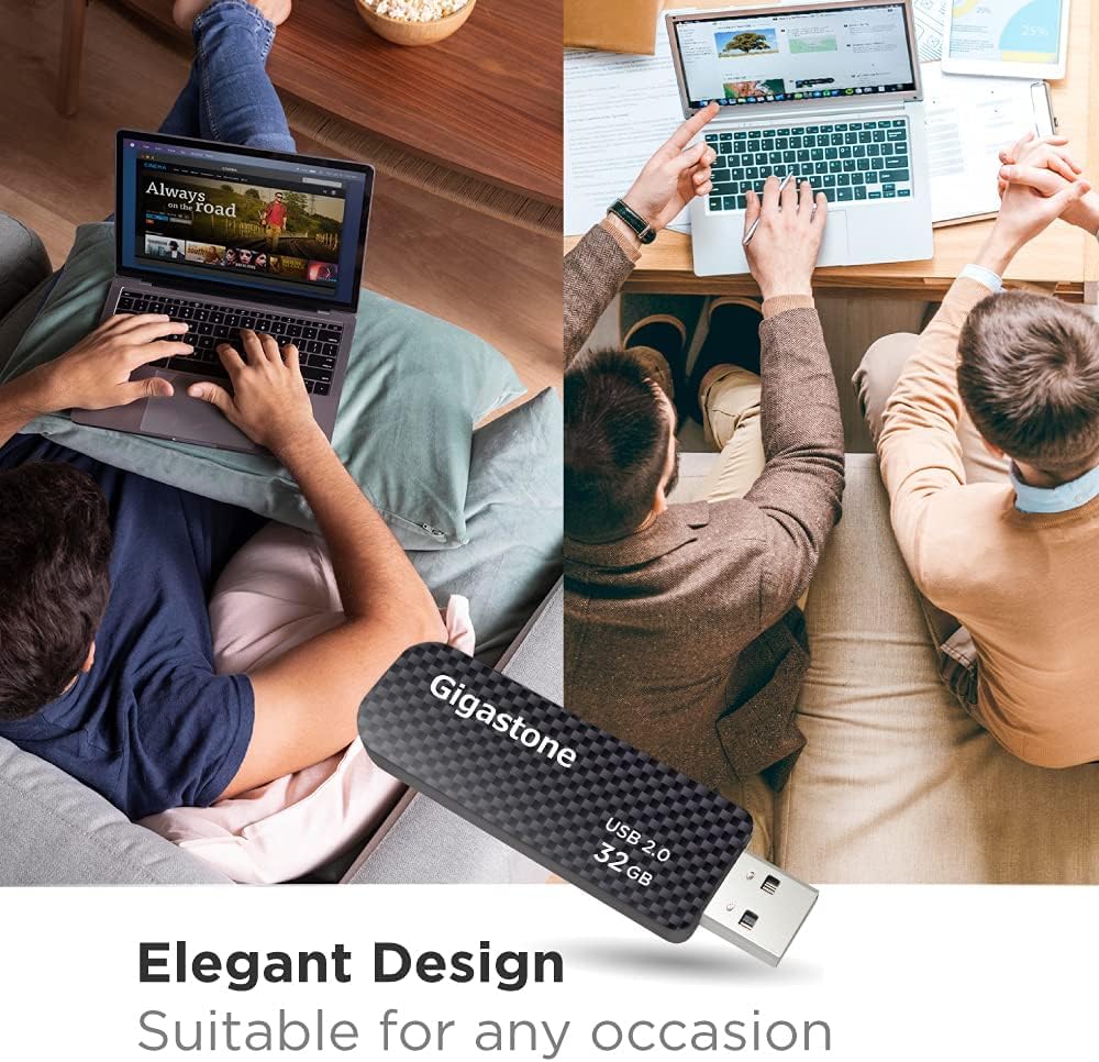 Gigastone Z30 128Gb Usb 3.2 Gen1 Flash Drive, Capless Retractable Design Pen Drive, Carbon Fiber Style, Reliable Performance & D