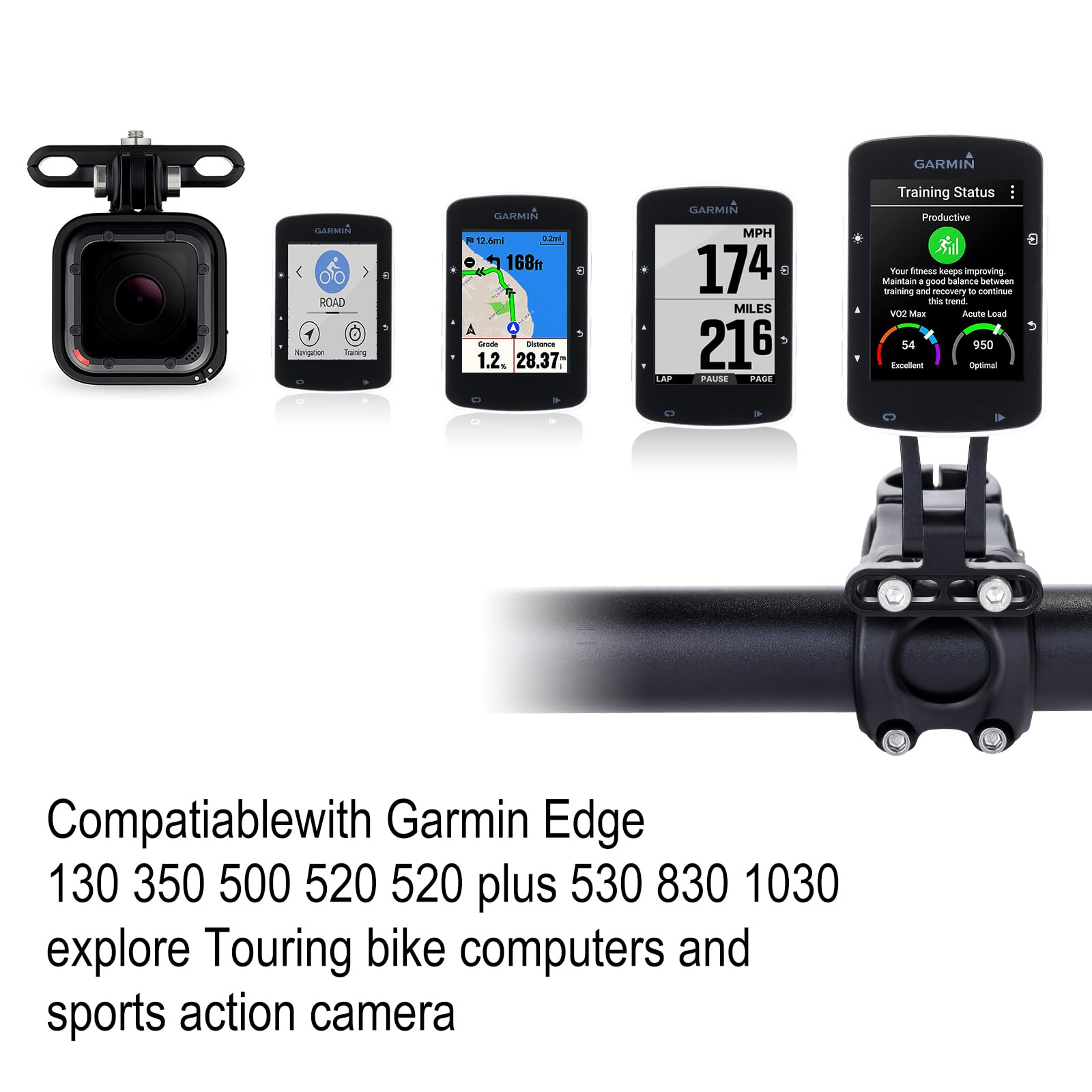 Kremorv Bike Mount Adjustable Out Front Extended Bicycle Computer Mount For Garmin Edge